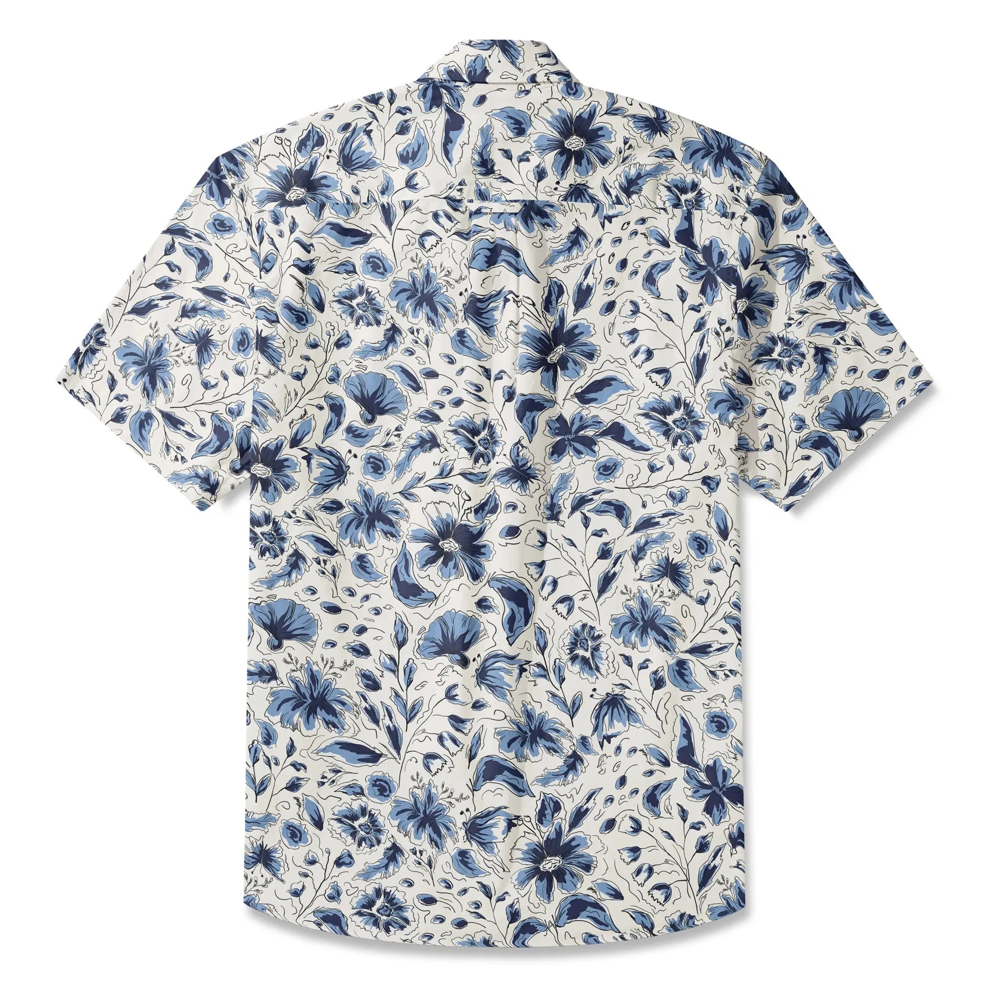 LeosWare Men's Blue Aloha Shirt
