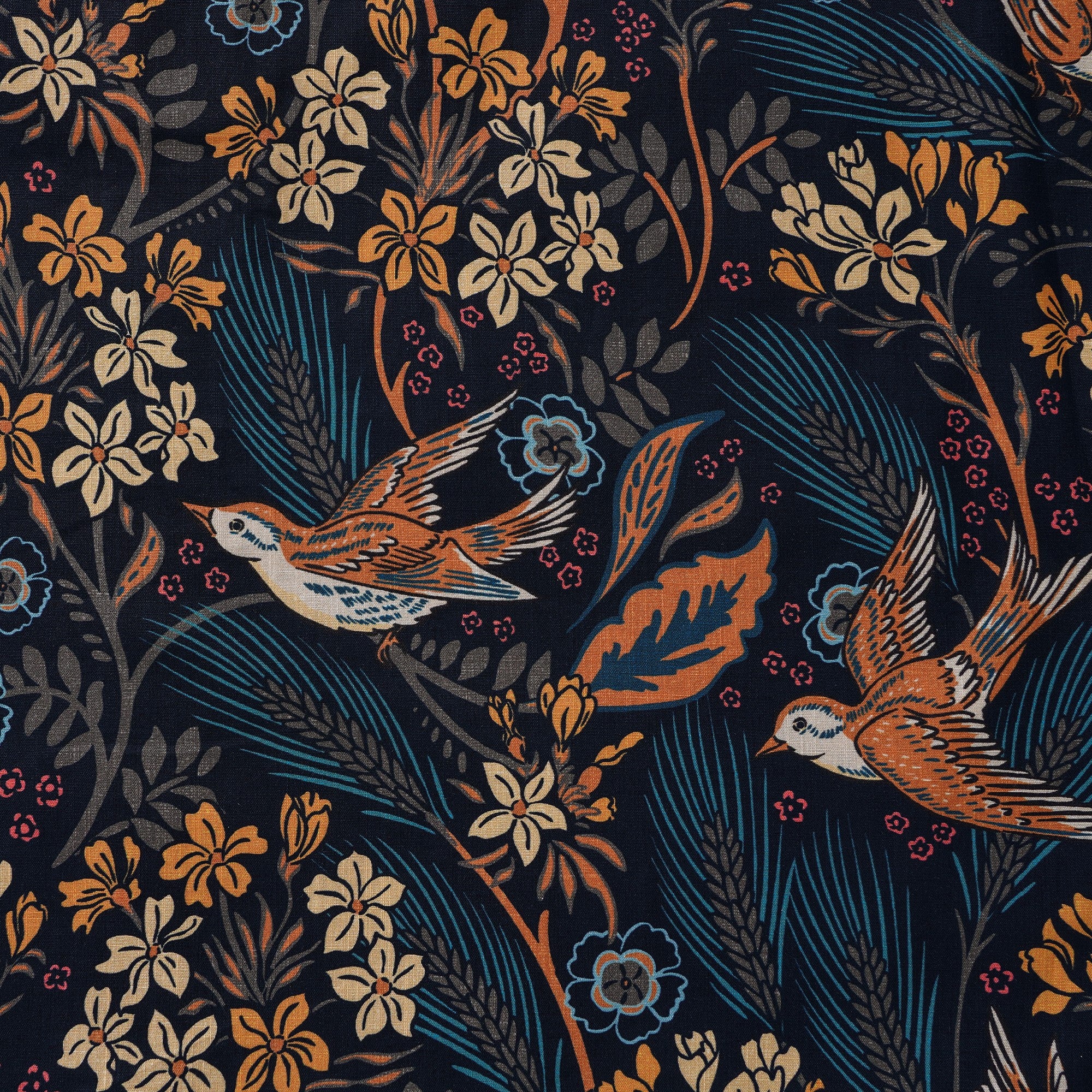 Men's Hawaiian Shirt Short Sleeve Button-down 100% Cotton Blue Aloha The Harvest Field by Abigail Bryan