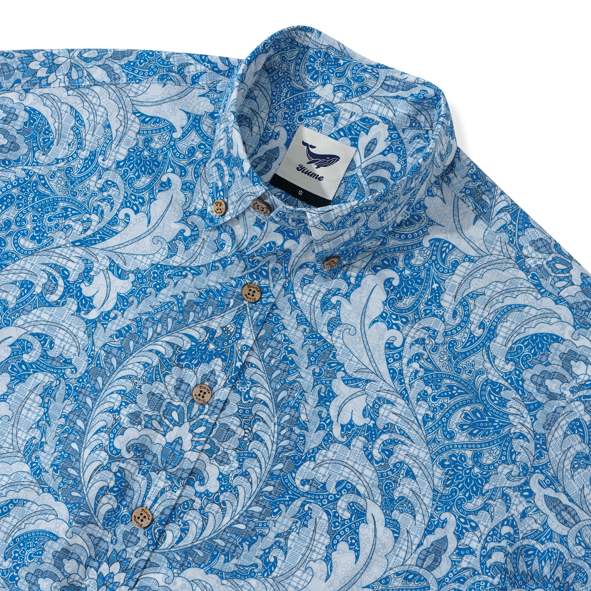 Chemise hawaïenne pour hommes Chemise à boutons cobalt rêve à manches courtes 100 % coton Chemise Aloha