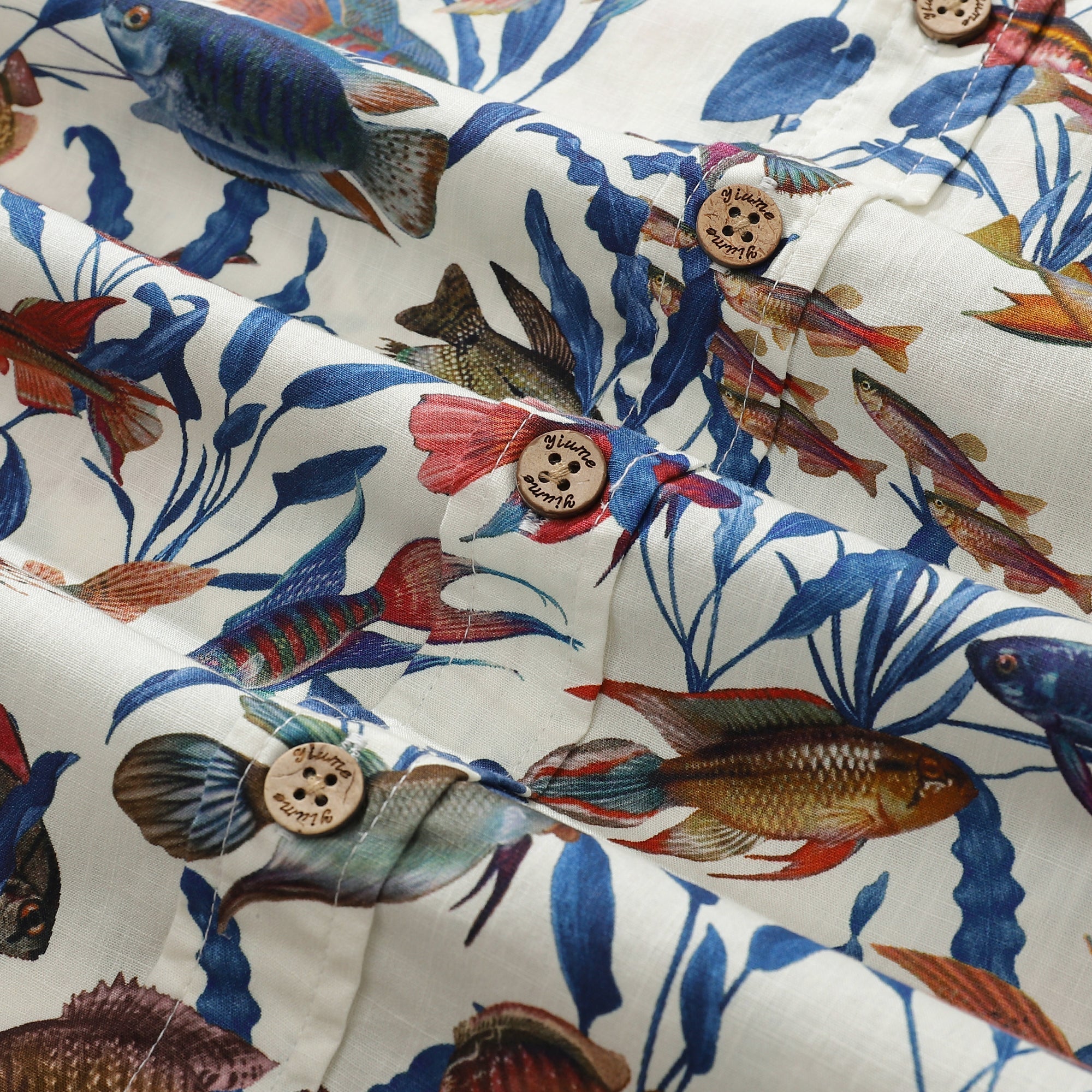 メンズフィッシュシャツボタンダウントロピカルアロハシャツメンズ半袖アロハシャツ