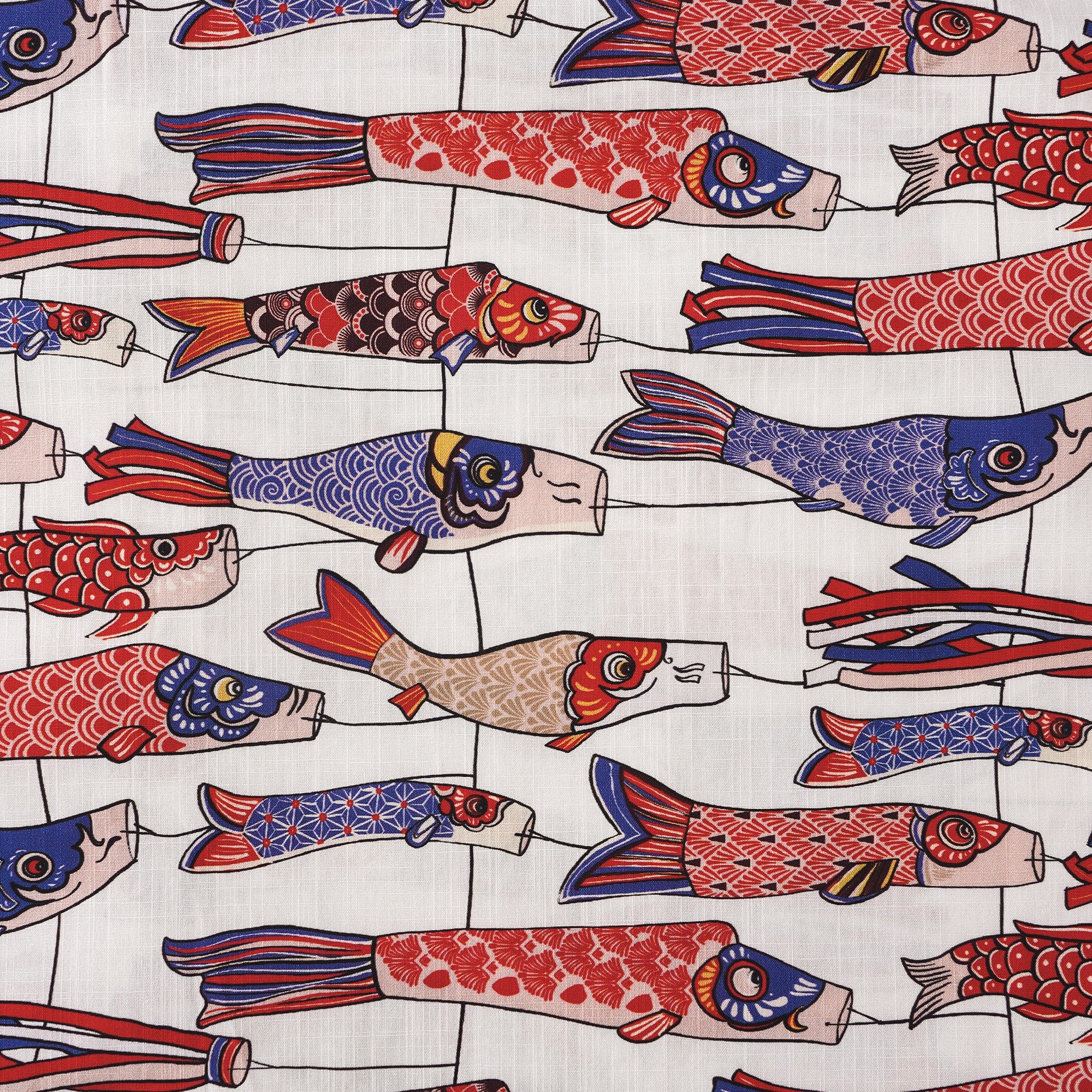 Men's Hawaiian Shirt Short Sleeve Button-down 100% Cotton Beige Aloha Koi in the Wind