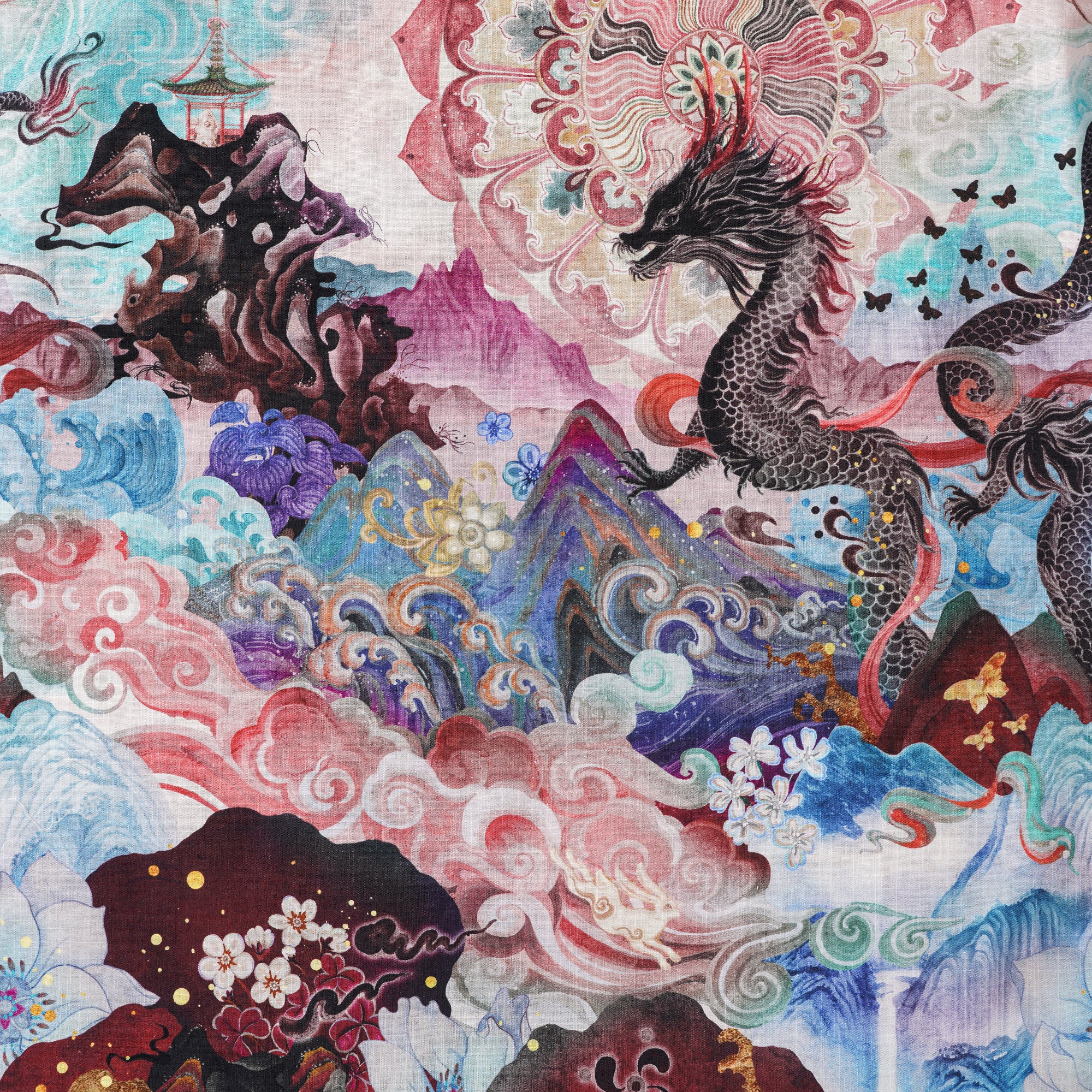 Collier de camp à manches courtes pour hommes à manches courtes 100% coton Aloha Dragon Odyssey