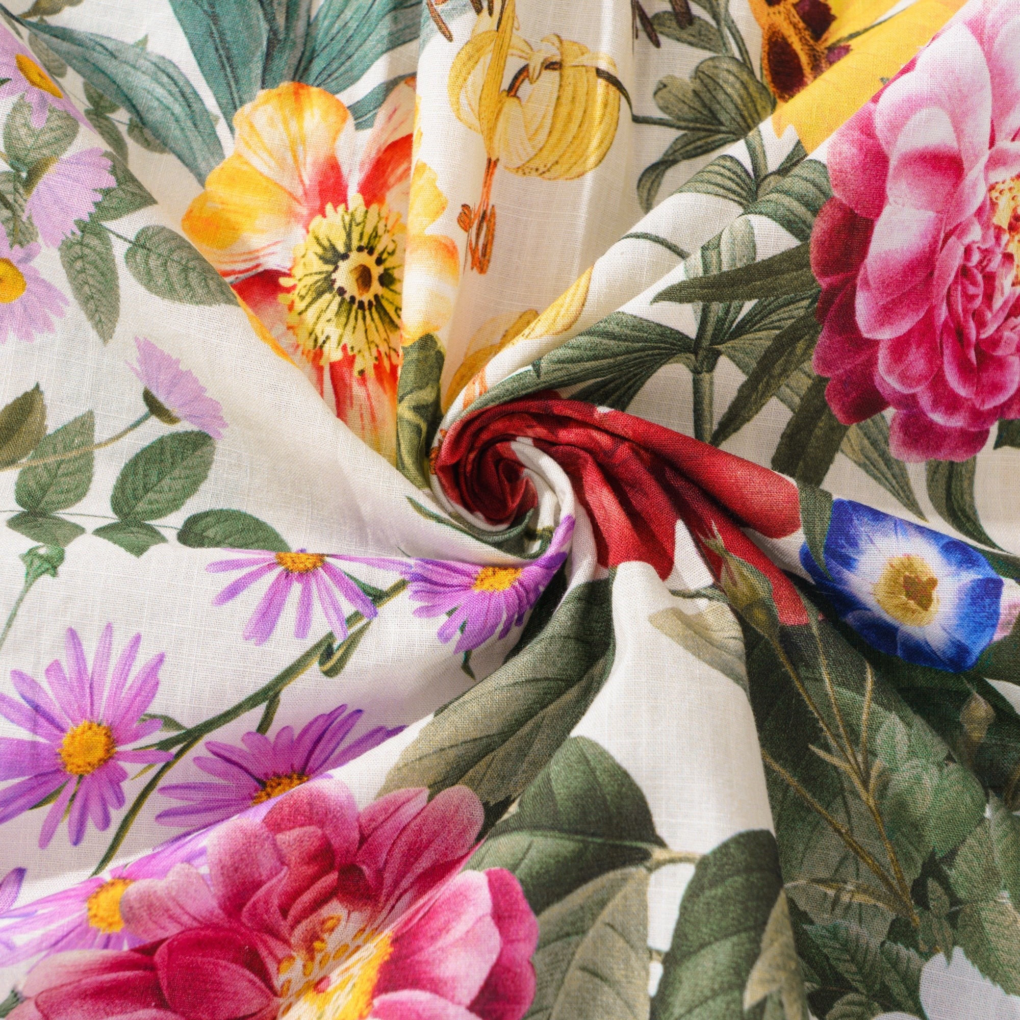 Sunlit Floral Beauty 100% Cotton Women's Short Sleeve V-neck Shirt Yellow Aloha Hawaiian Sunlit Floral Beauty Print-mismatched