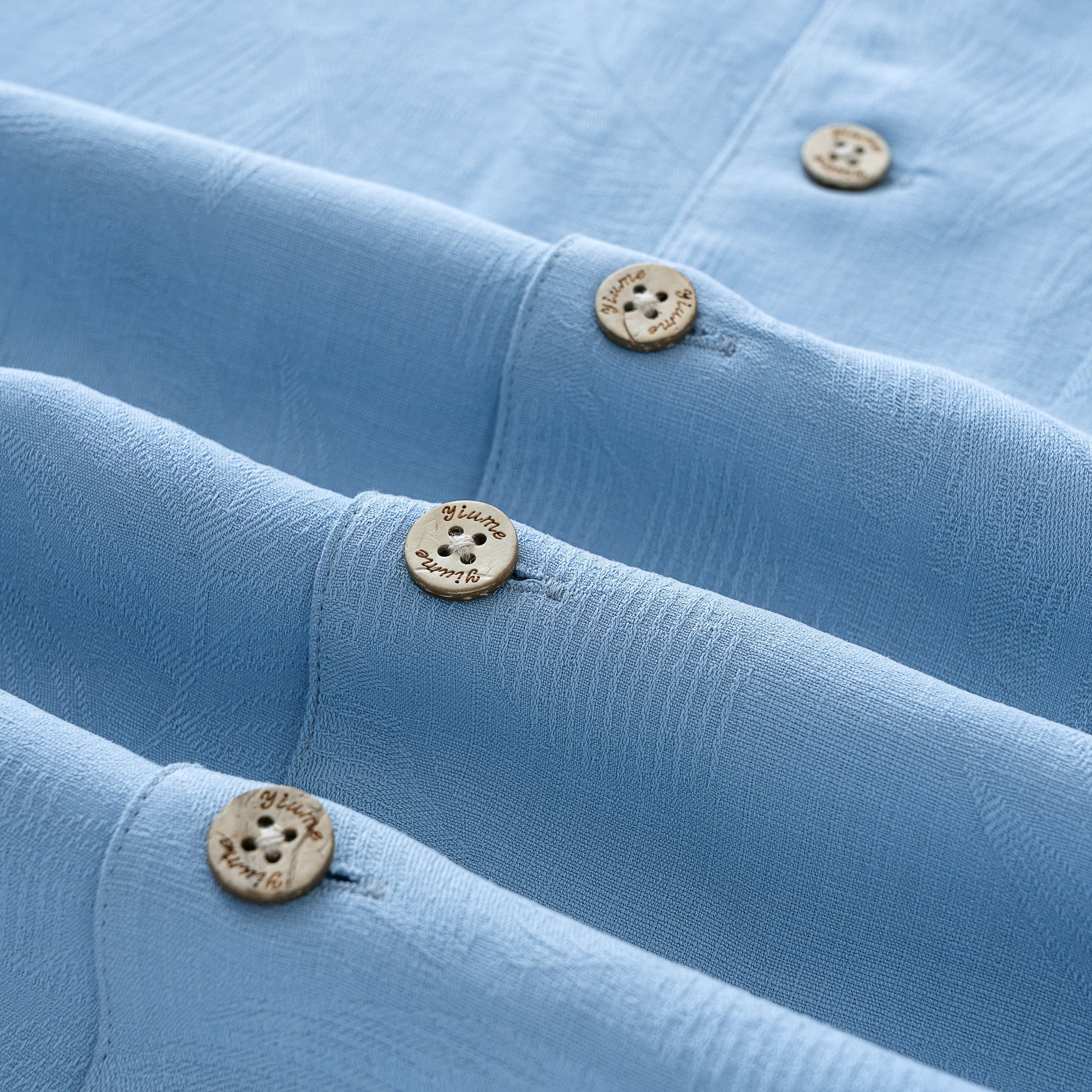 Hawaiian Shirt für Herren Seiden-Jacquard Camp-Kragen - See-Blau