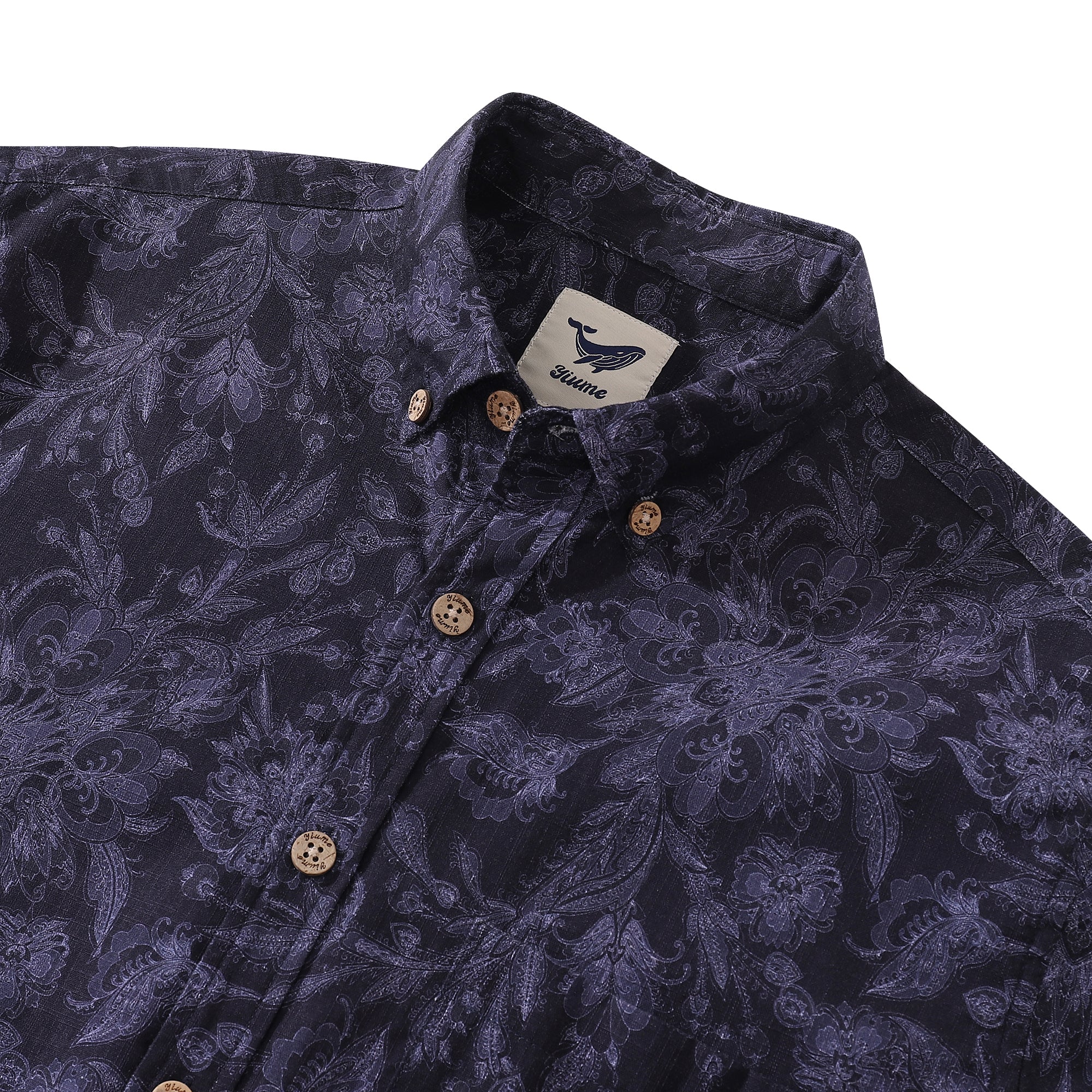 Herren Hawaiian Shirt Verzauberte Eleganz Baumwolle Knopfverschluss Langarm Aloha Shirt