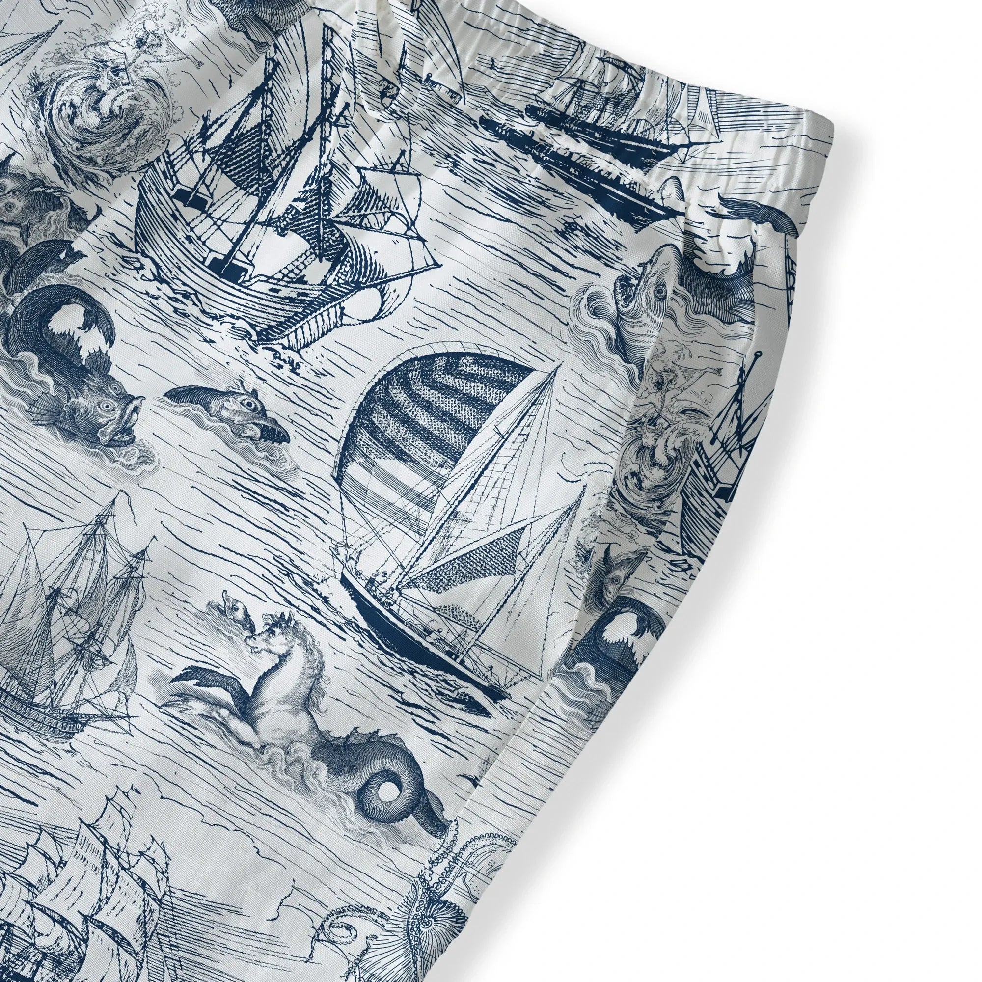 Nautical themed women's pants with sea creatures