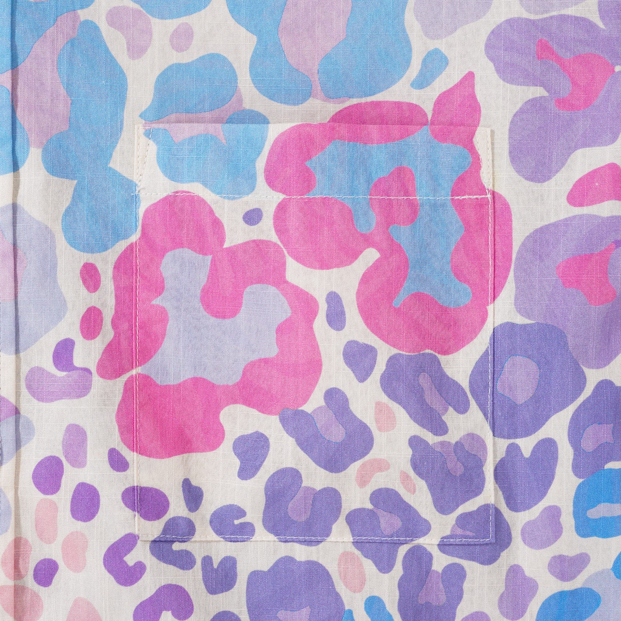 メンズハワイアンシャツ半袖ボタンダウン100％コットンベージュアロハトロピカルヒョウファンタジーカモプリント