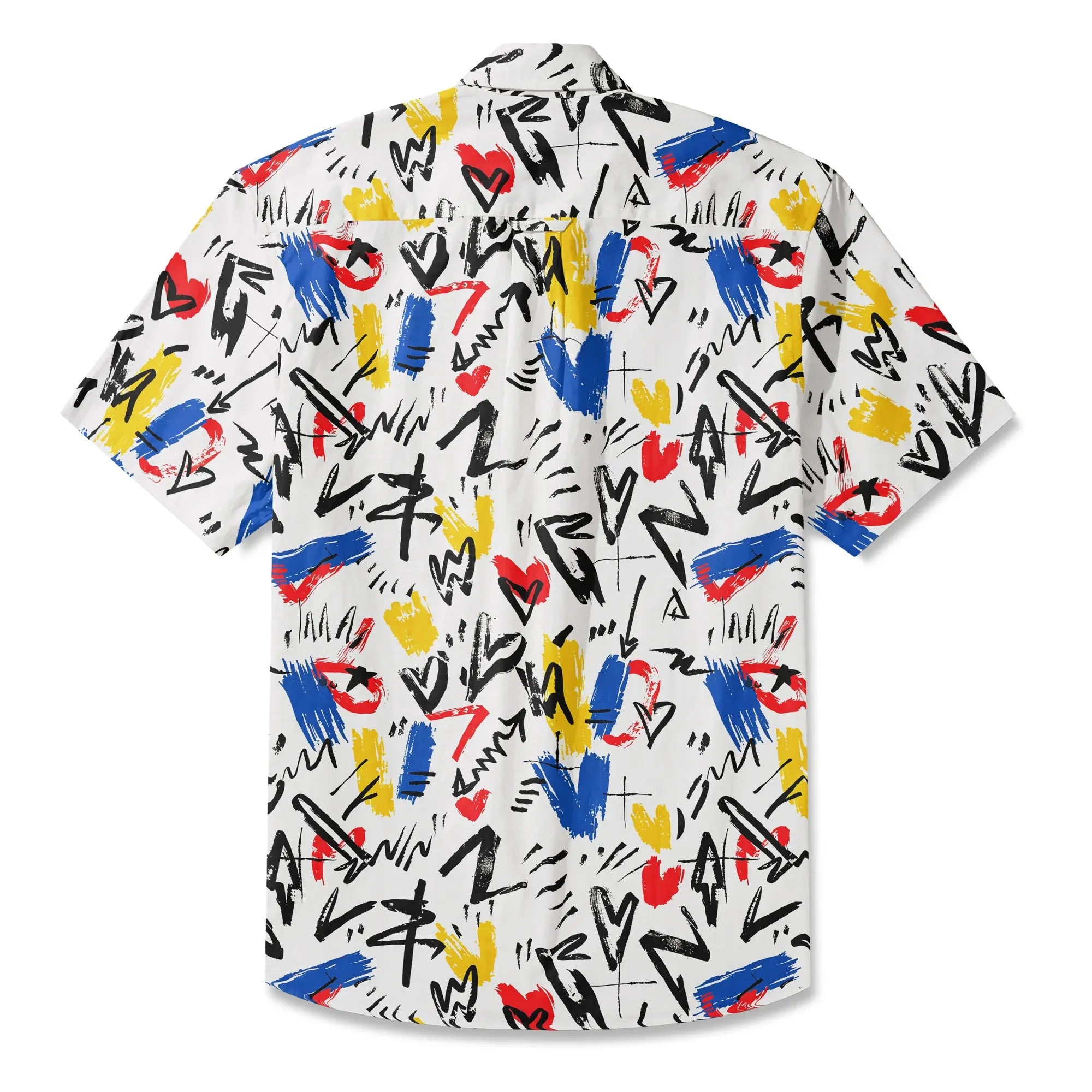 Button-up men's shirt with street art vibe