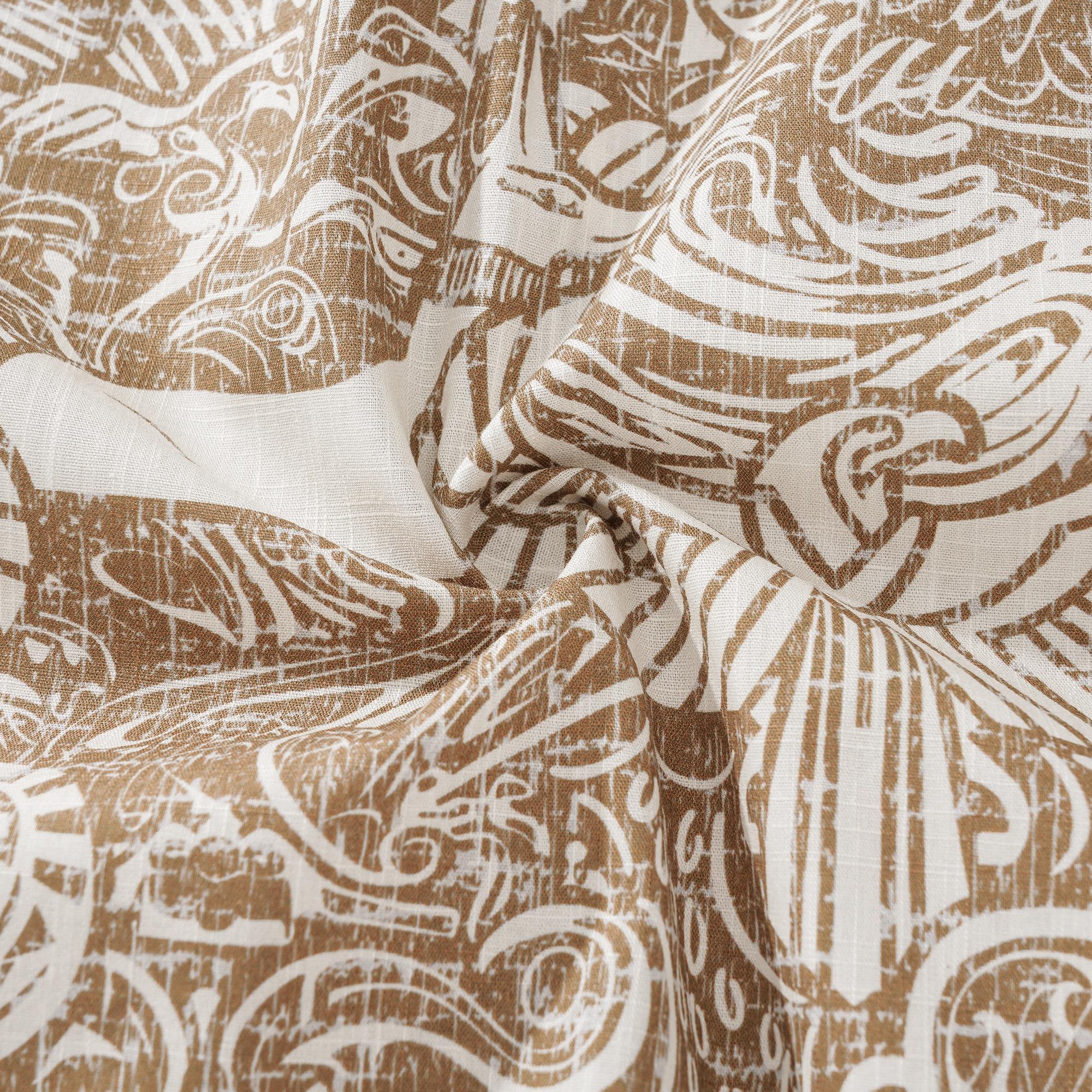 Chemise hawaïenne masculine à manches courtes à manches courtes 100% coton Brown Aloha Mythologie égyptienne ancienne