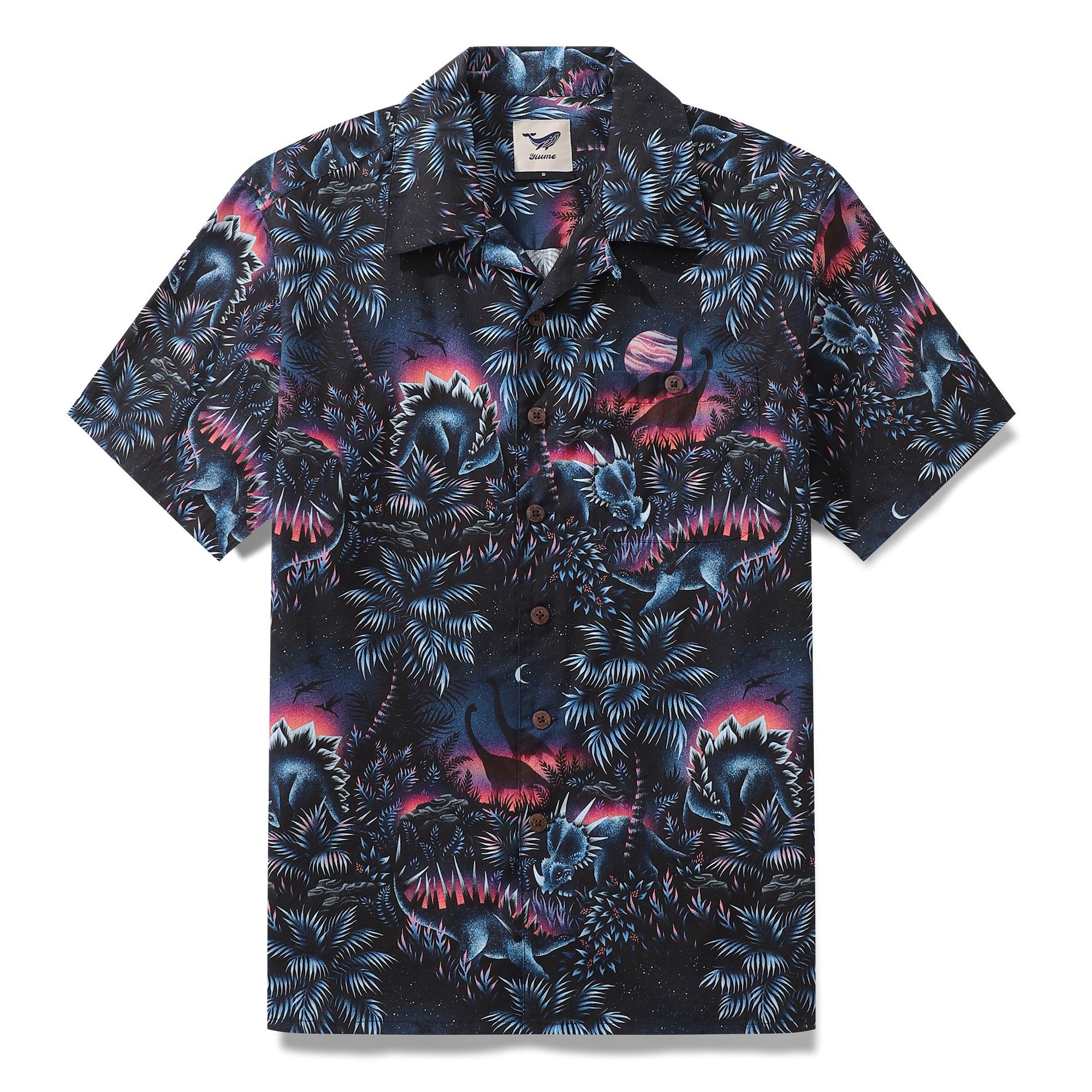 Hawaiian Shirt For Dinosaur Lagoon By Andrea Muller Shirt Camp Collar 100% Cotton
