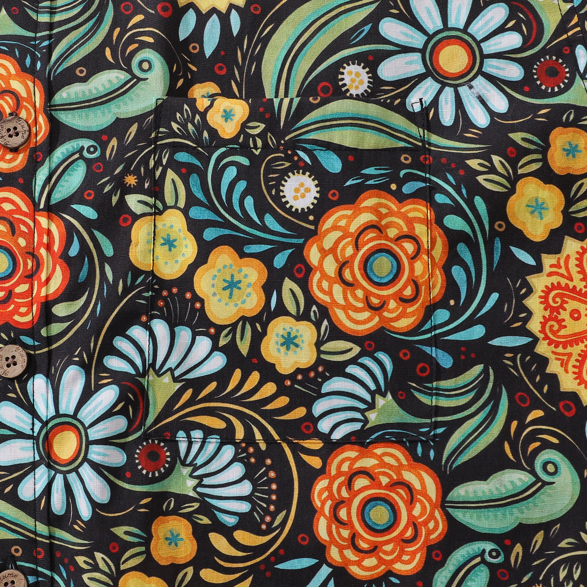 1950er Jahre Hawaiian Shirt für Männer Blüten Knopf-down Shirt Kurzarm 100% Baumwolle Shirt