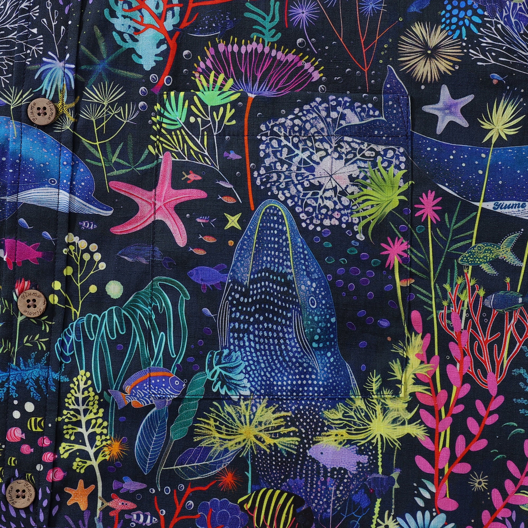 Chemise hawaïenne pour hommes Sous-marin Merveille Chemise à boutons courte à manches courtes 100 % coton