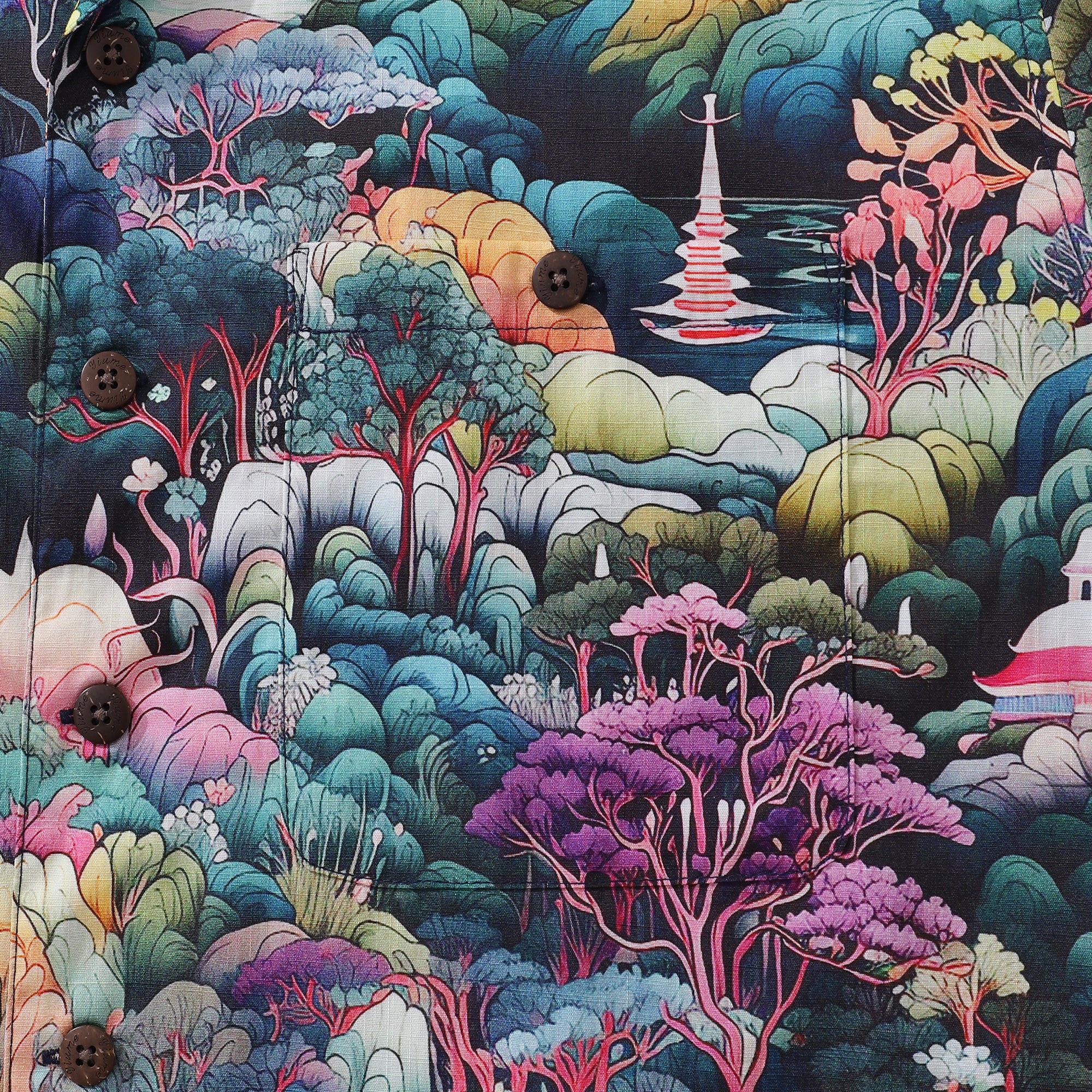 Hawaiian Shirt For Men Secret Garden Shirt Camp Collar 100% Cotton