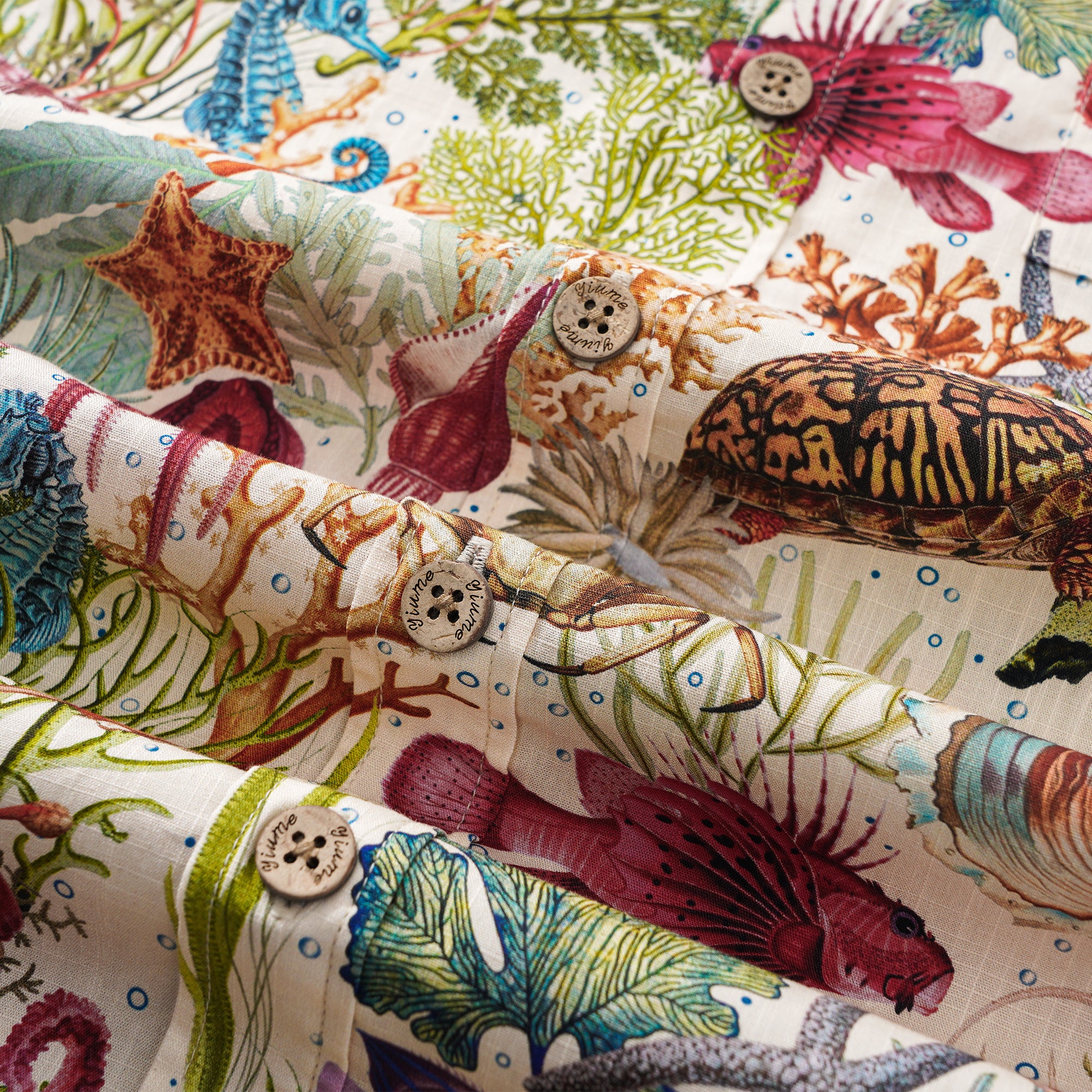 Chemise hawaïenne masculine à manches courtes à manches courtes 100% coton beige aloha océan rêverie