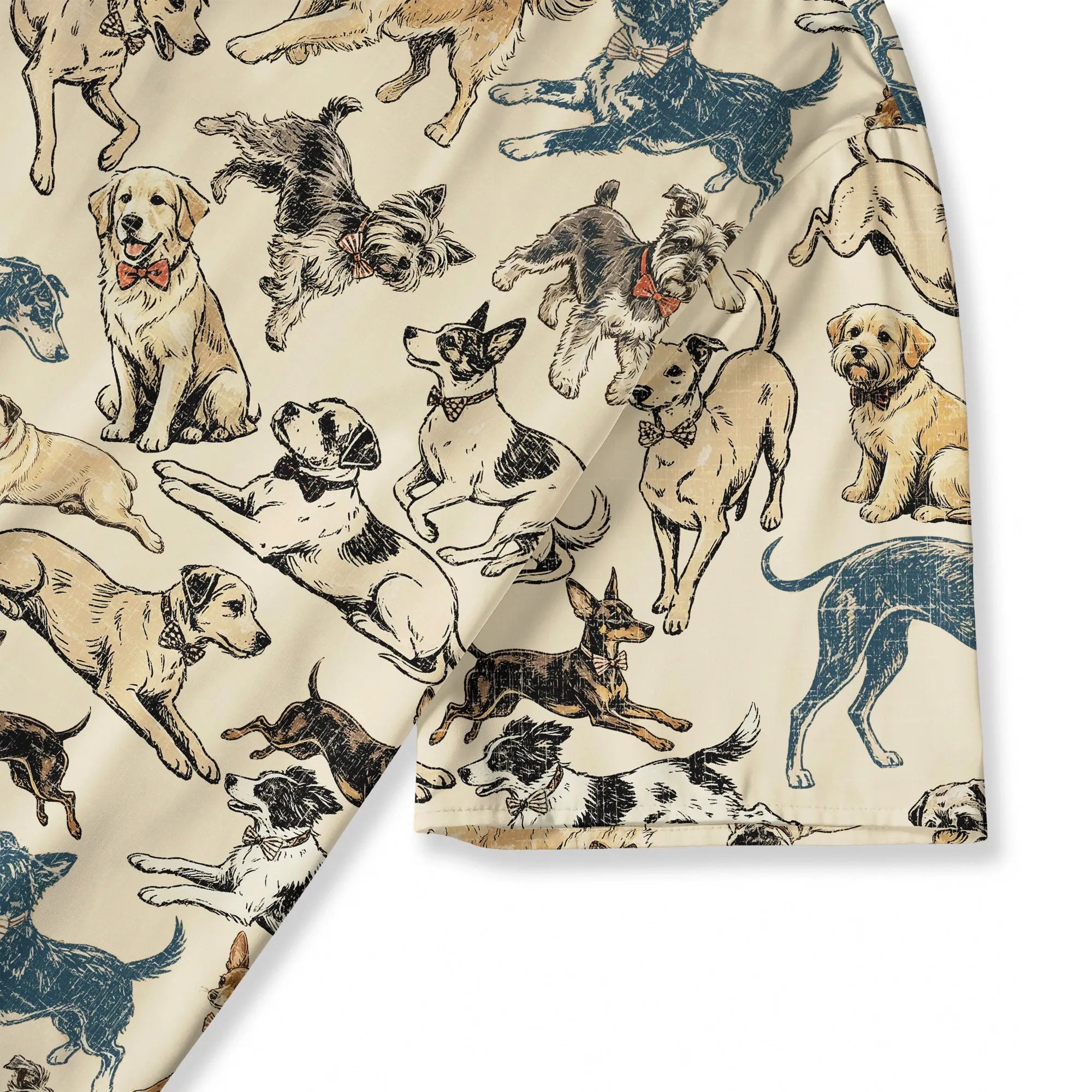 Model wearing Aloha Dog Print Blouse, relaxed fit