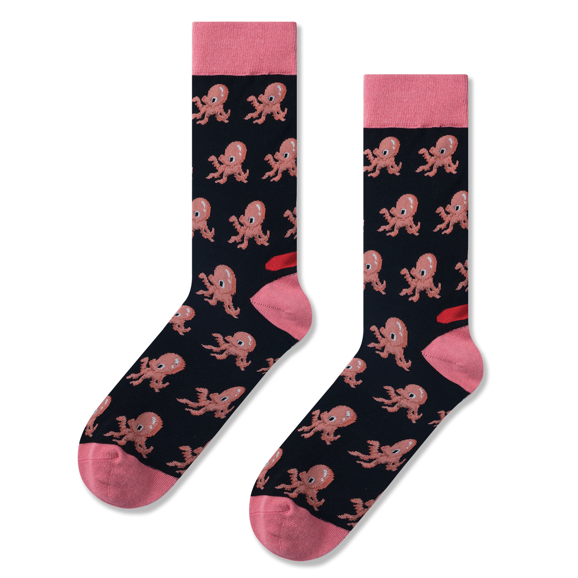 Chaussettes pour hommes avec imprimé pieuvre rose