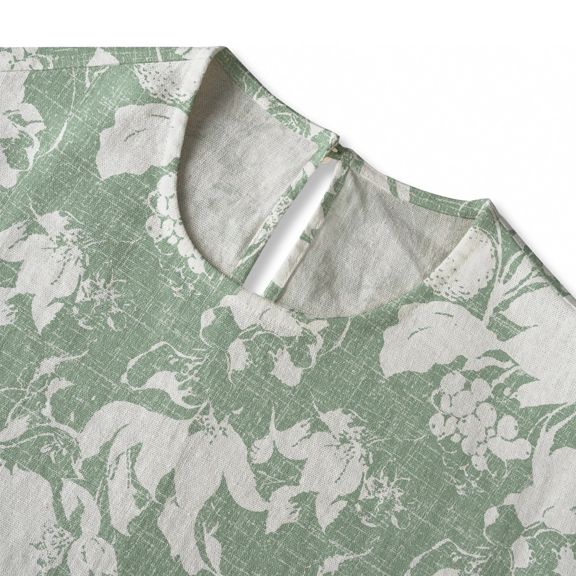 Back view of Flower Verdant Memoirs Women's Blouse, button-back design