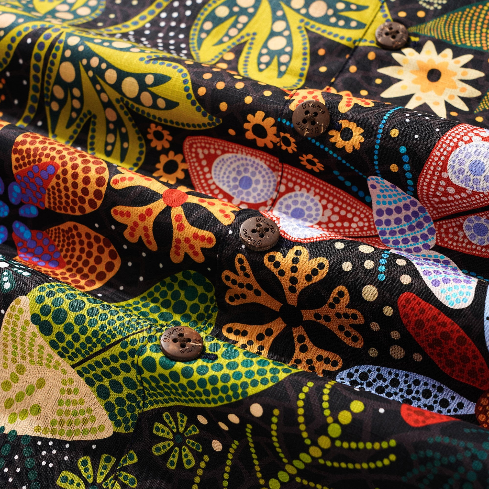 Men's Hawaiian Shirt Short Sleeve Camp Collar 100% Cotton Green Aloha Backyard Oasis