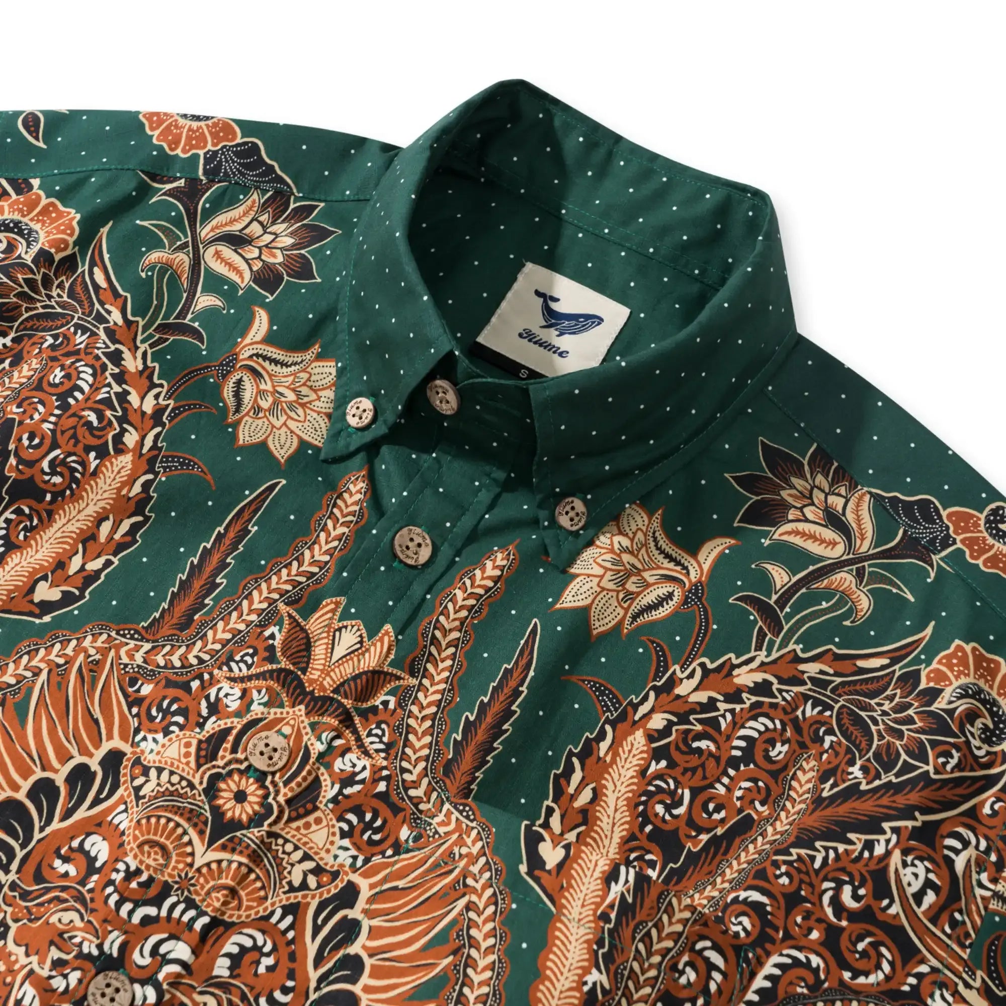 Short sleeve green phoenix rebirth shirt for men