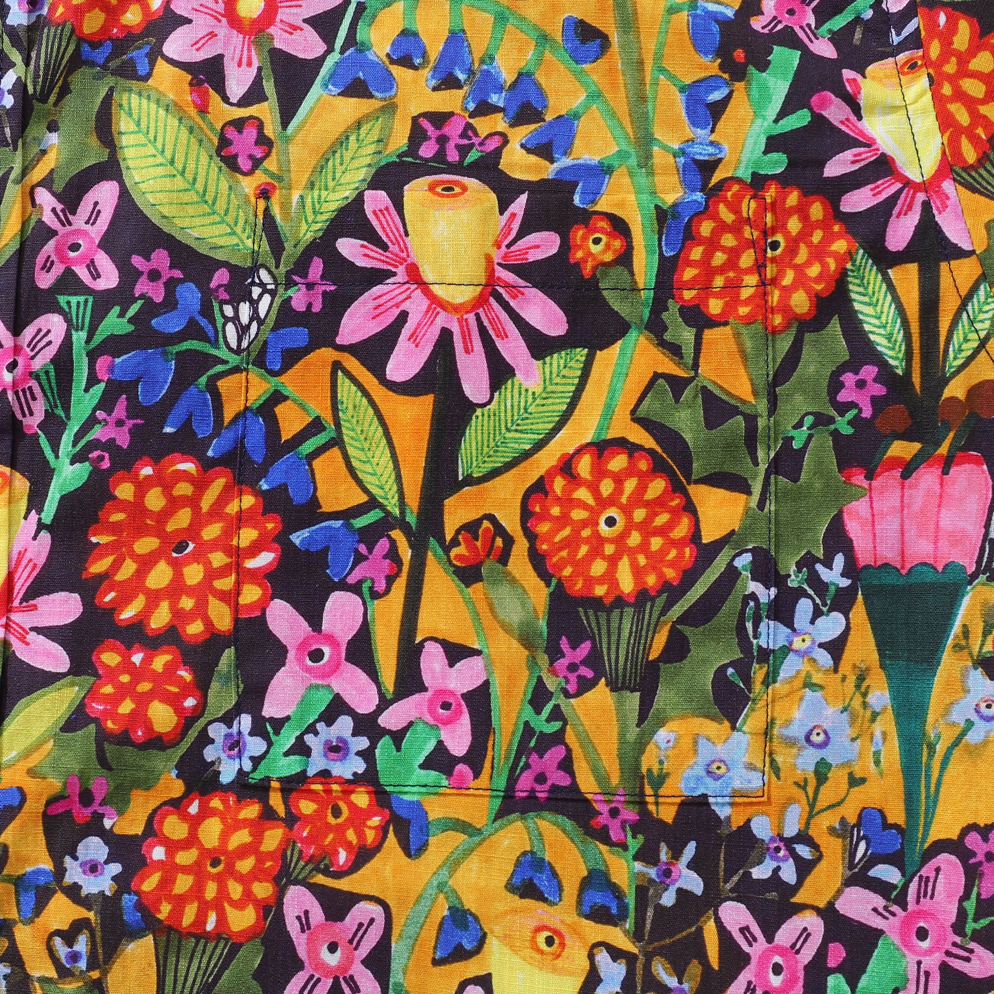 Hawaiian Shirt für Männer Mango Flower Fusion von Sharon Nullmeyer Button-down Hemd Kurzarm 100% Baumwolle Aloha Hemd