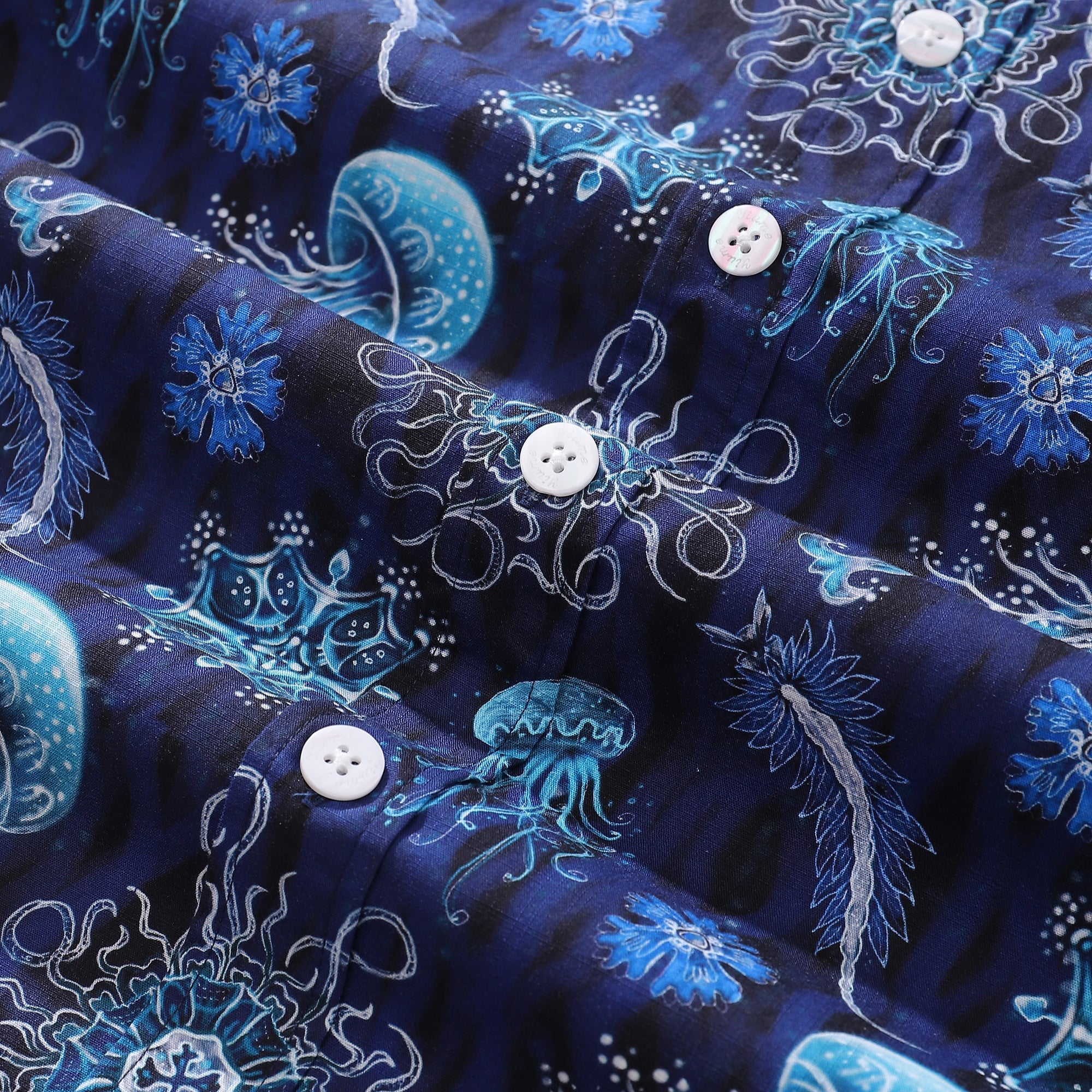 Men's Hawaiian Shirt Luminocean Print Cotton Button-down Short Sleeve Aloha Shirt Luminocean By Luova Flow