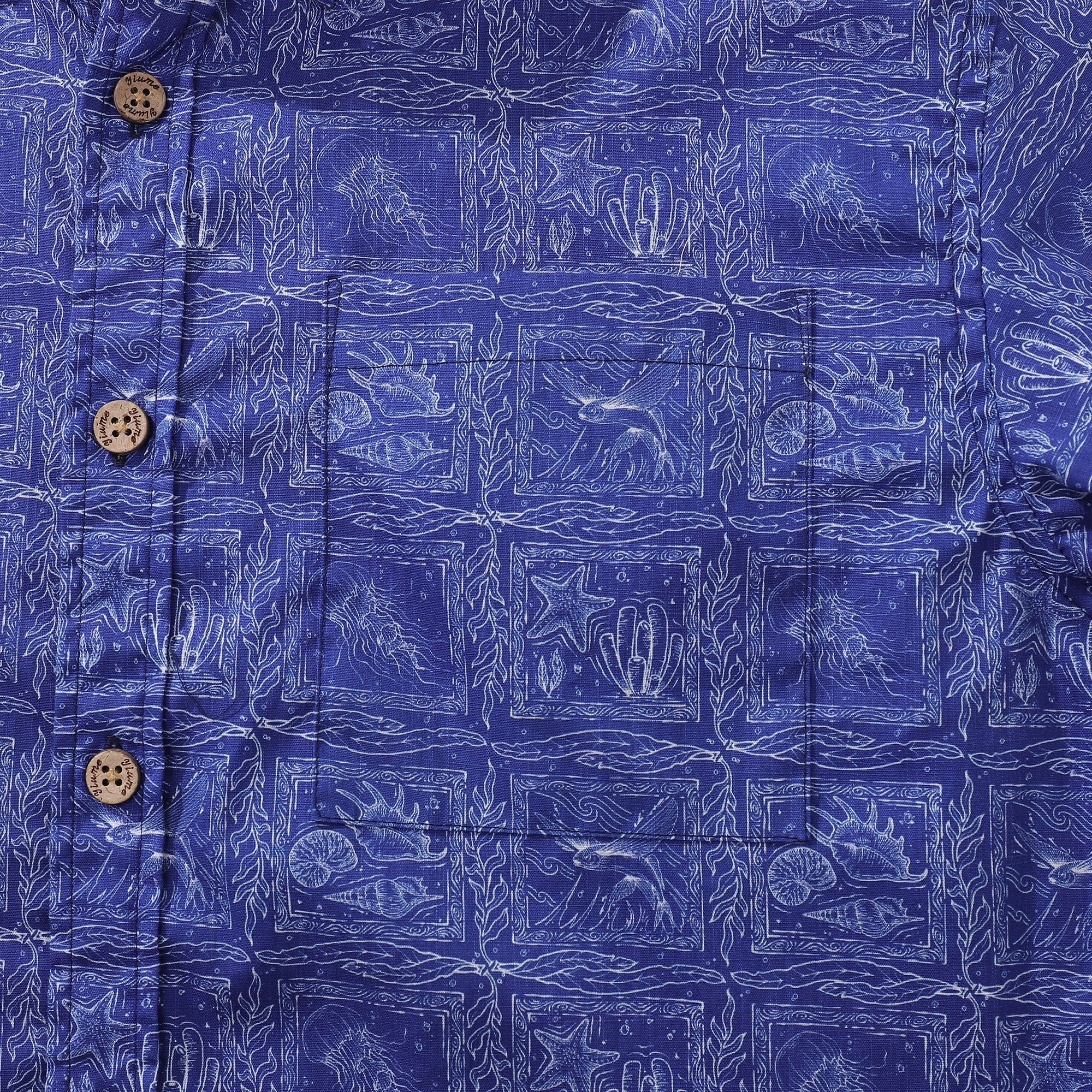 Yiume Bluey Hawaiian Shirt für Männer Ozeanleben Shirt Kurzarm Hawaiian Shirt