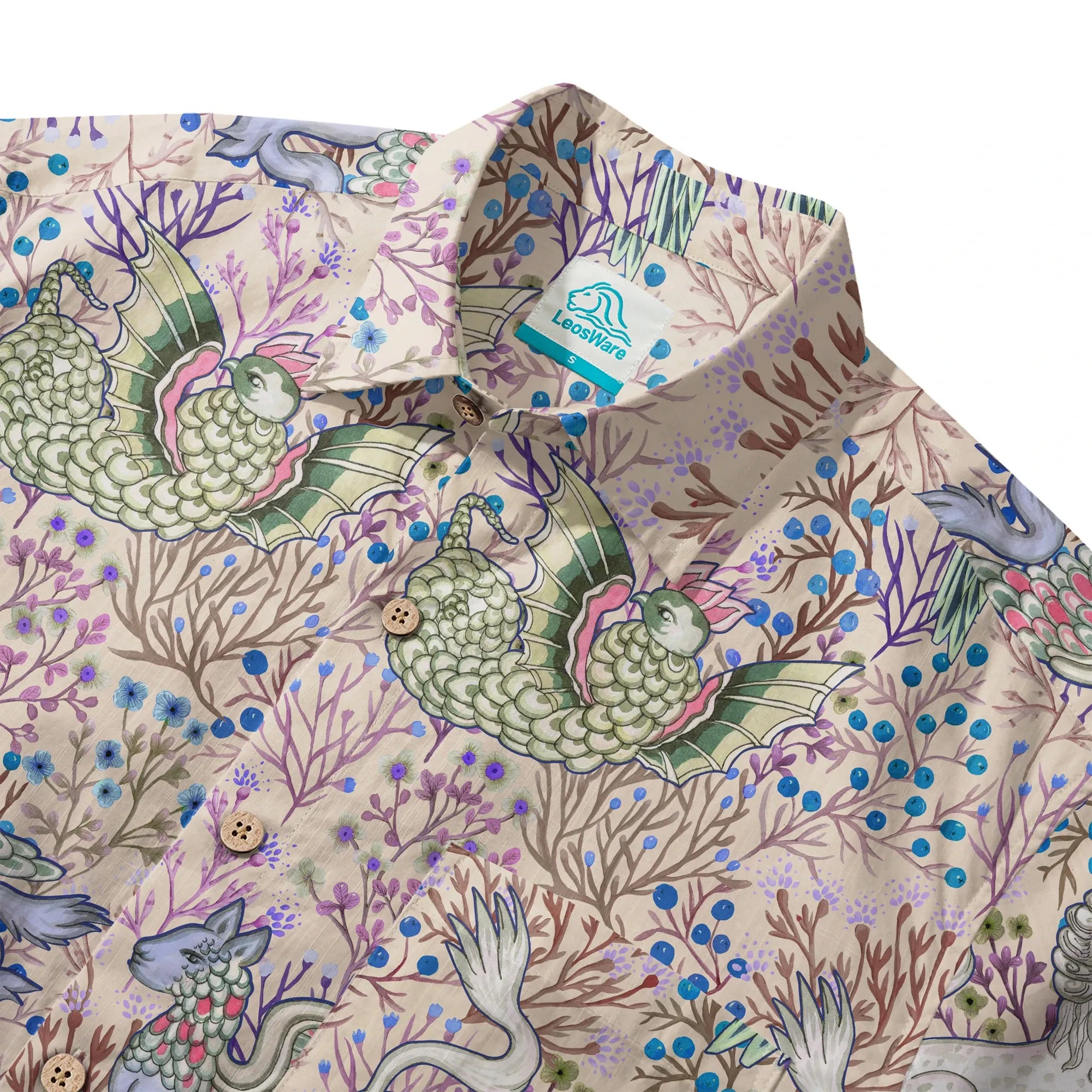 Men's short sleeve Hawaiian shirt with floral fantasia