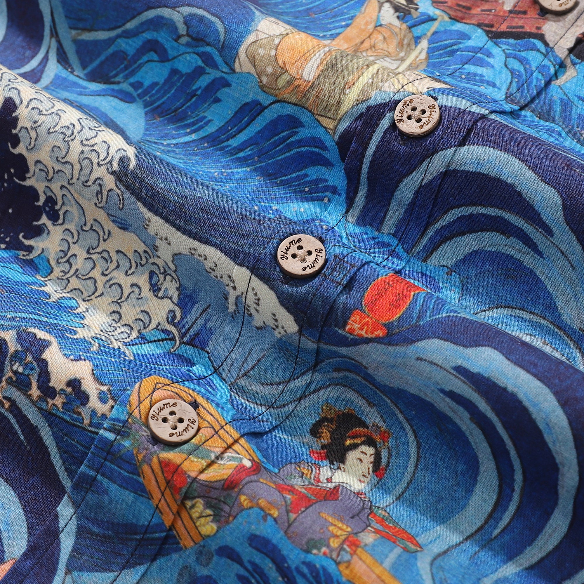 Hawaiian Hemd für Männer Sea Gottheit Button-Down-Hemd Kurzarm 100% Baumwollhemd