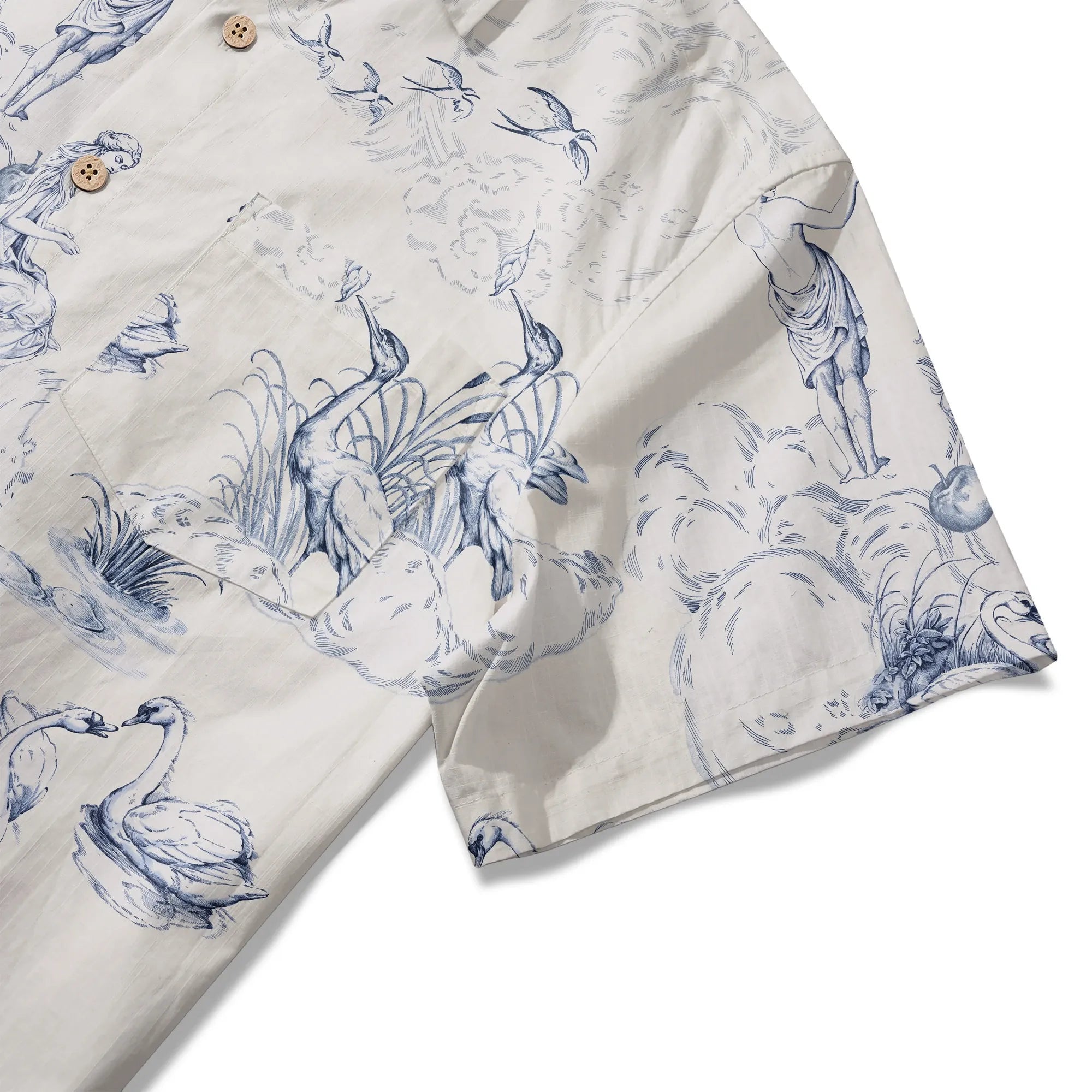 Men's art-inspired shirt, blue, short sleeve, vacation wear