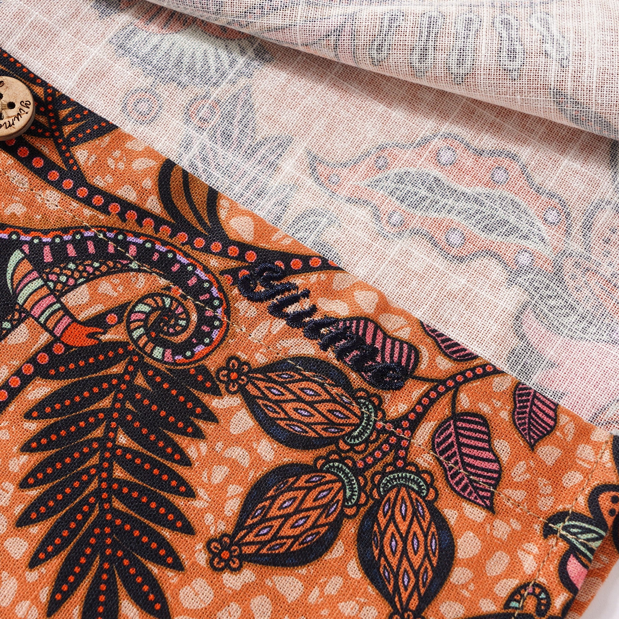 Men's Hawaiian Shirt Long Sleeve Button-down 100% Cotton Black Aloha Chameleon Ankara