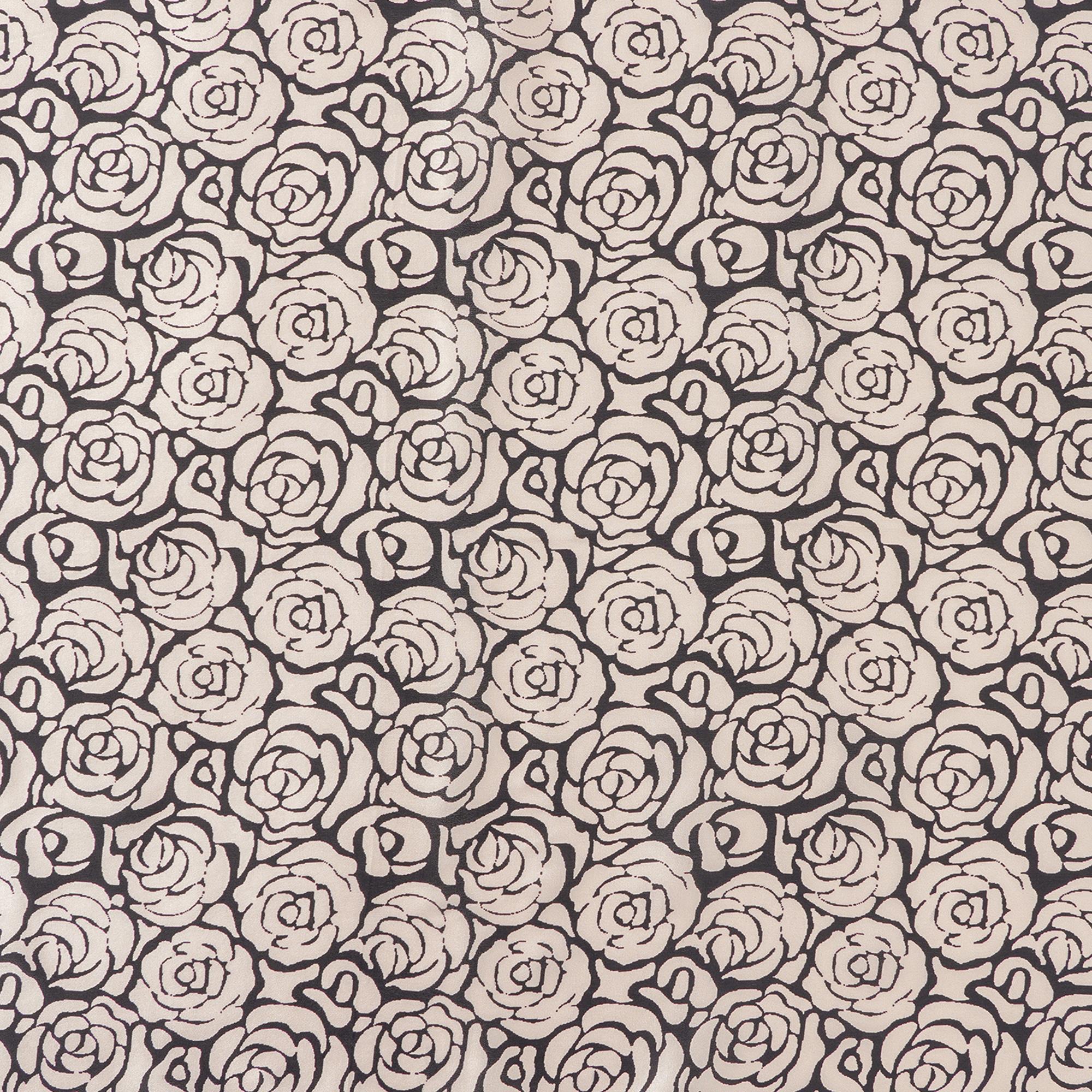 Écharpe Oblongue Florale 100% Soie de Murier Roses Intemporelles