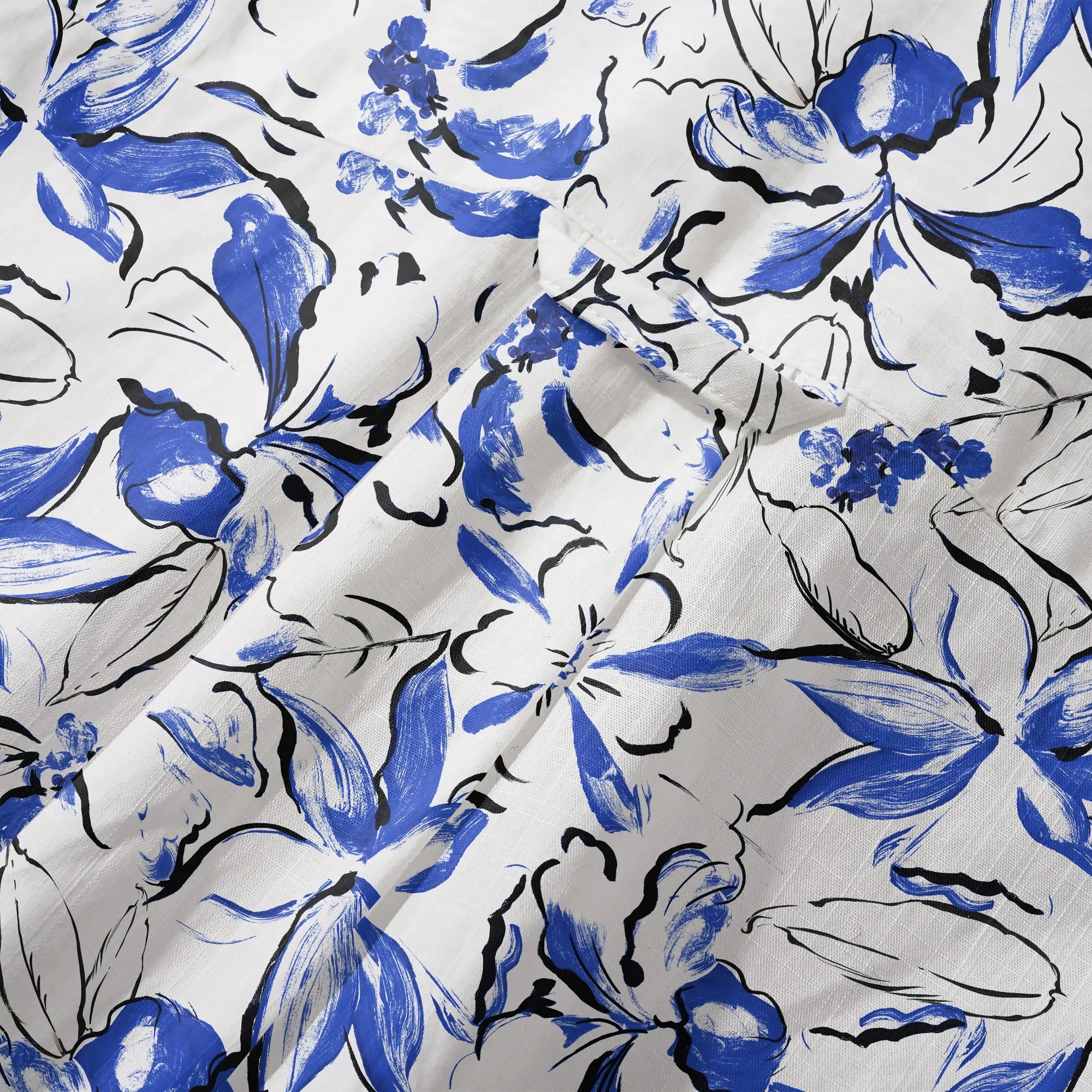 Men's Cotton Hawaiian Shirt Indigo Blossoms