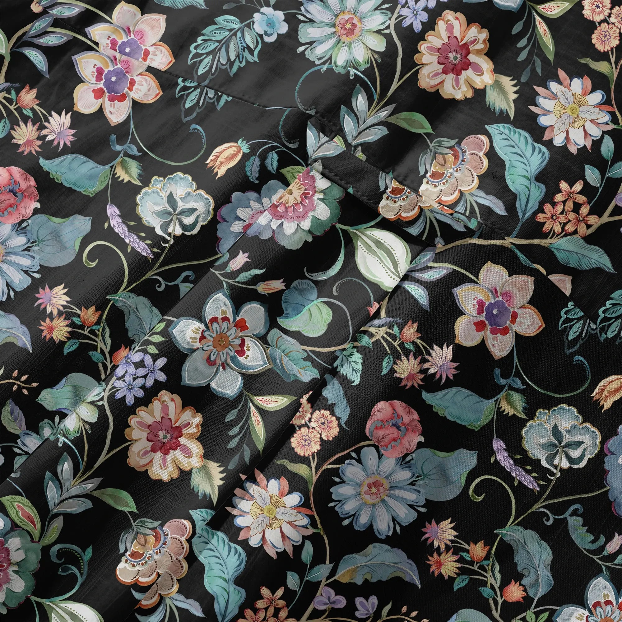 Men's Hawaiian shirt, black garden splendor, luxury vacation