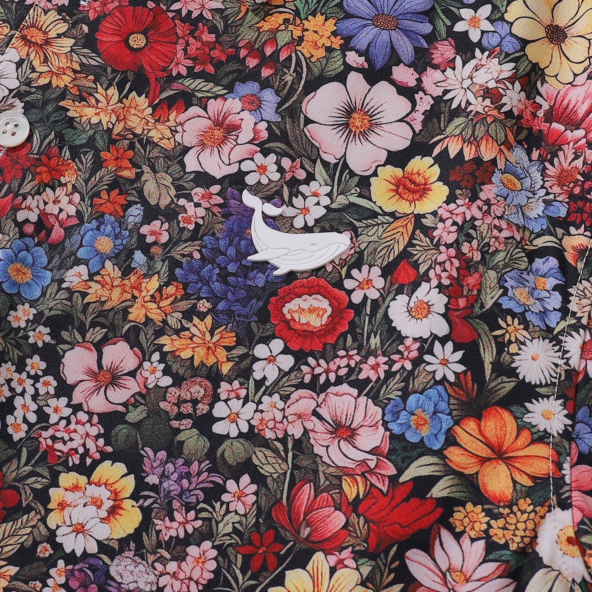 メンズアロハ花間ポロシャツプリント半袖ゴルフシャツ