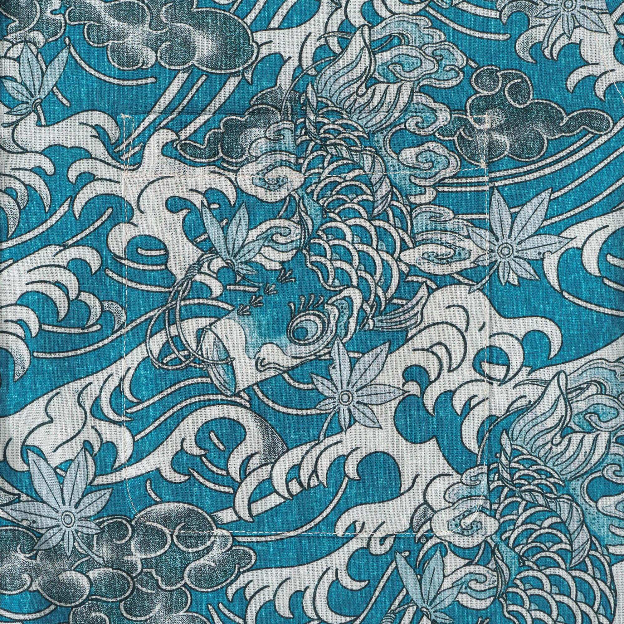 Koi Dance dans les Nuages Chemise à Manches Longues Aloha Hawaiian 100% Coton pour Hommes