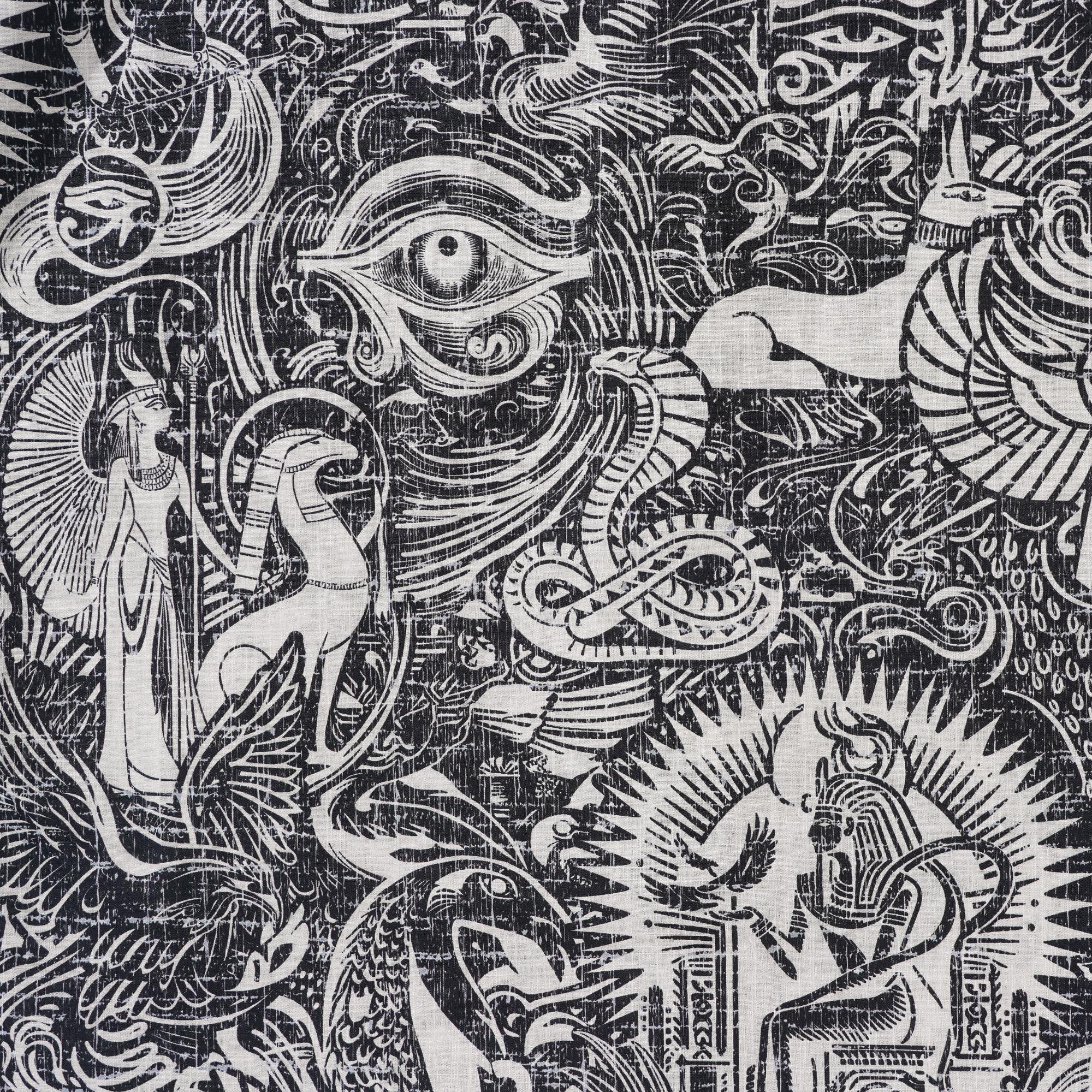 Men's Hawaiian Shirt Short Sleeve Button-down 100% Cotton Aloha Ancient Egyptian Mythology