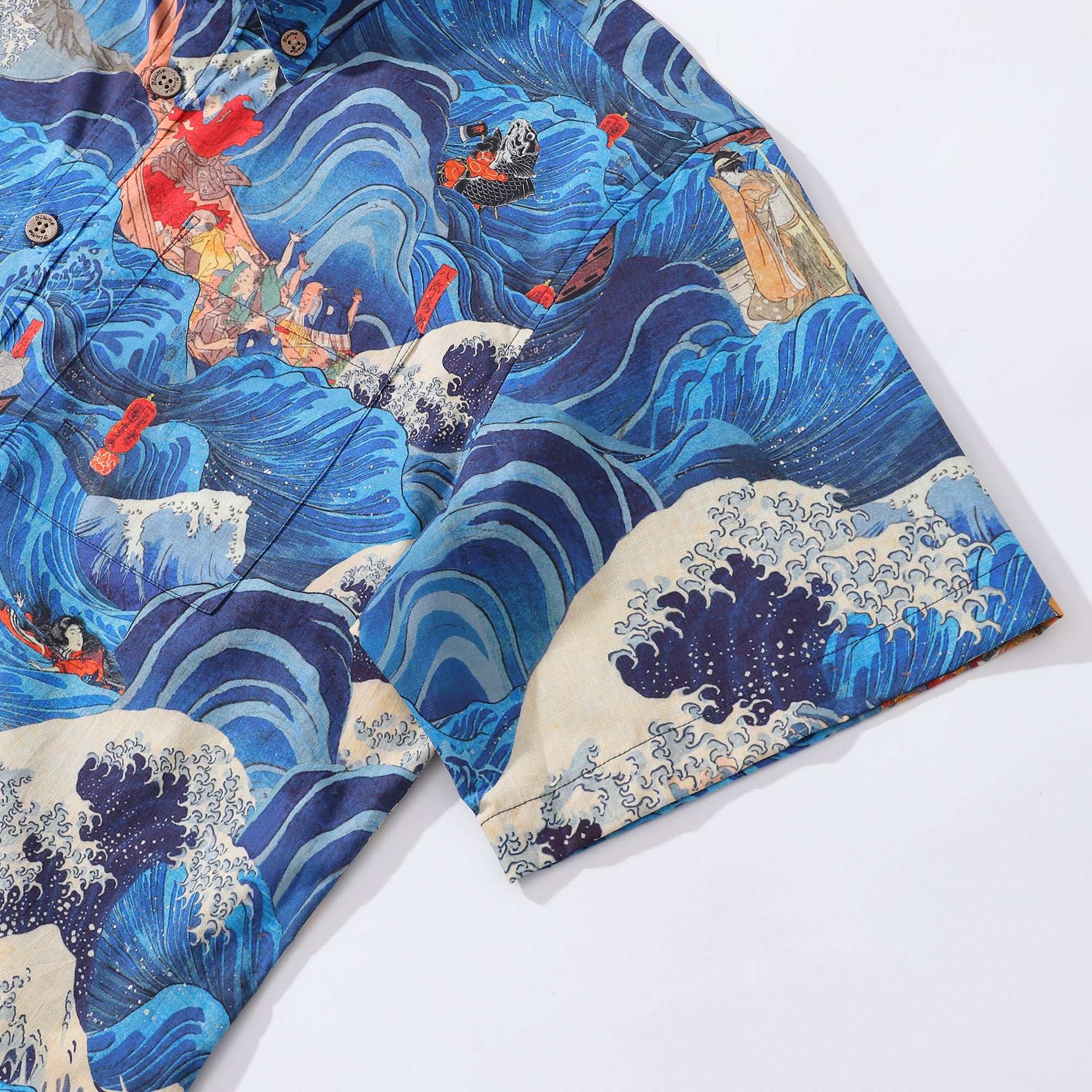 Hawaiian Hemd für Männer Sea Gottheit Button-Down-Hemd Kurzarm 100% Baumwollhemd