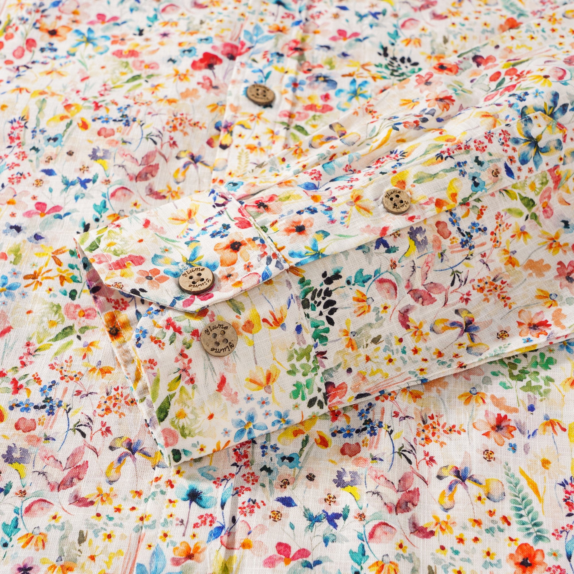 Men's Hawaiian Shirt Long Sleeve Button-down 100% Cotton Yellow Aloha Poetic Flower House