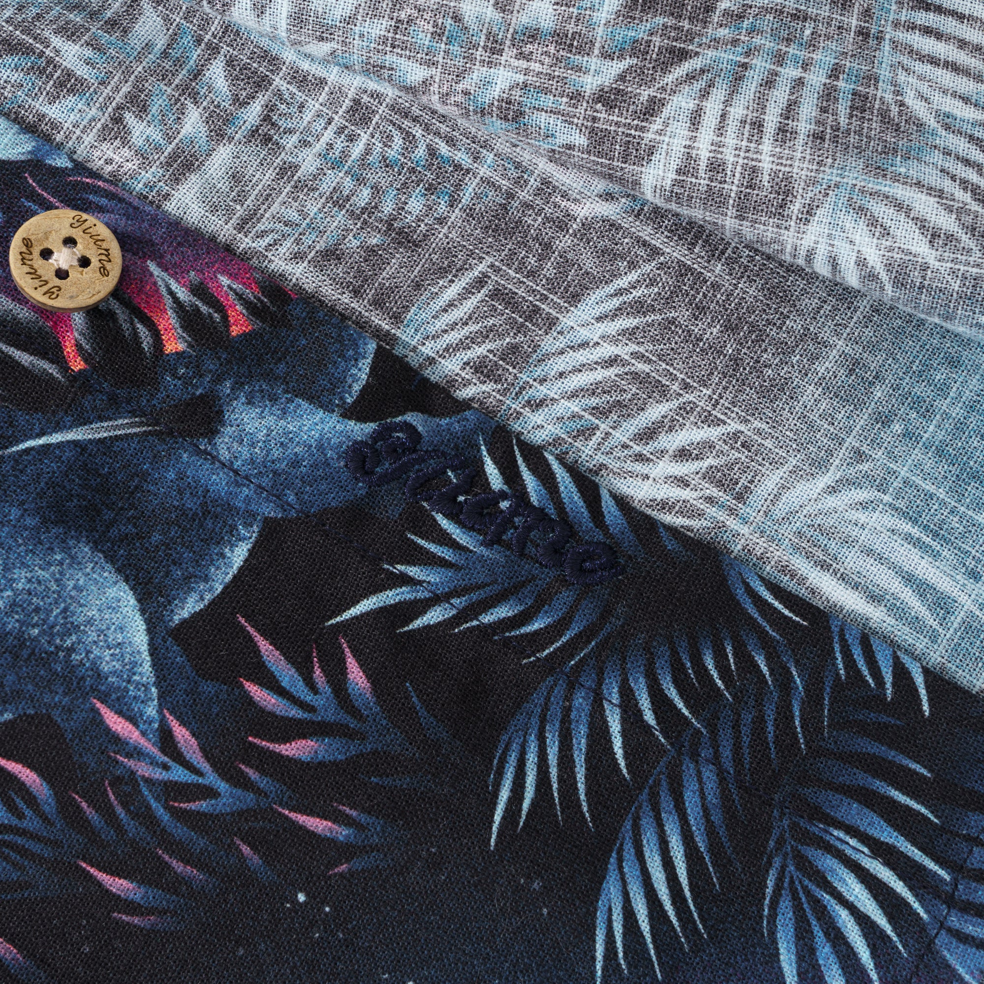 Men's Hawaiian Shirt Dinosaur Lagoon By Andrea Muller Cotton Button-down Long Sleeve Aloha Shirt