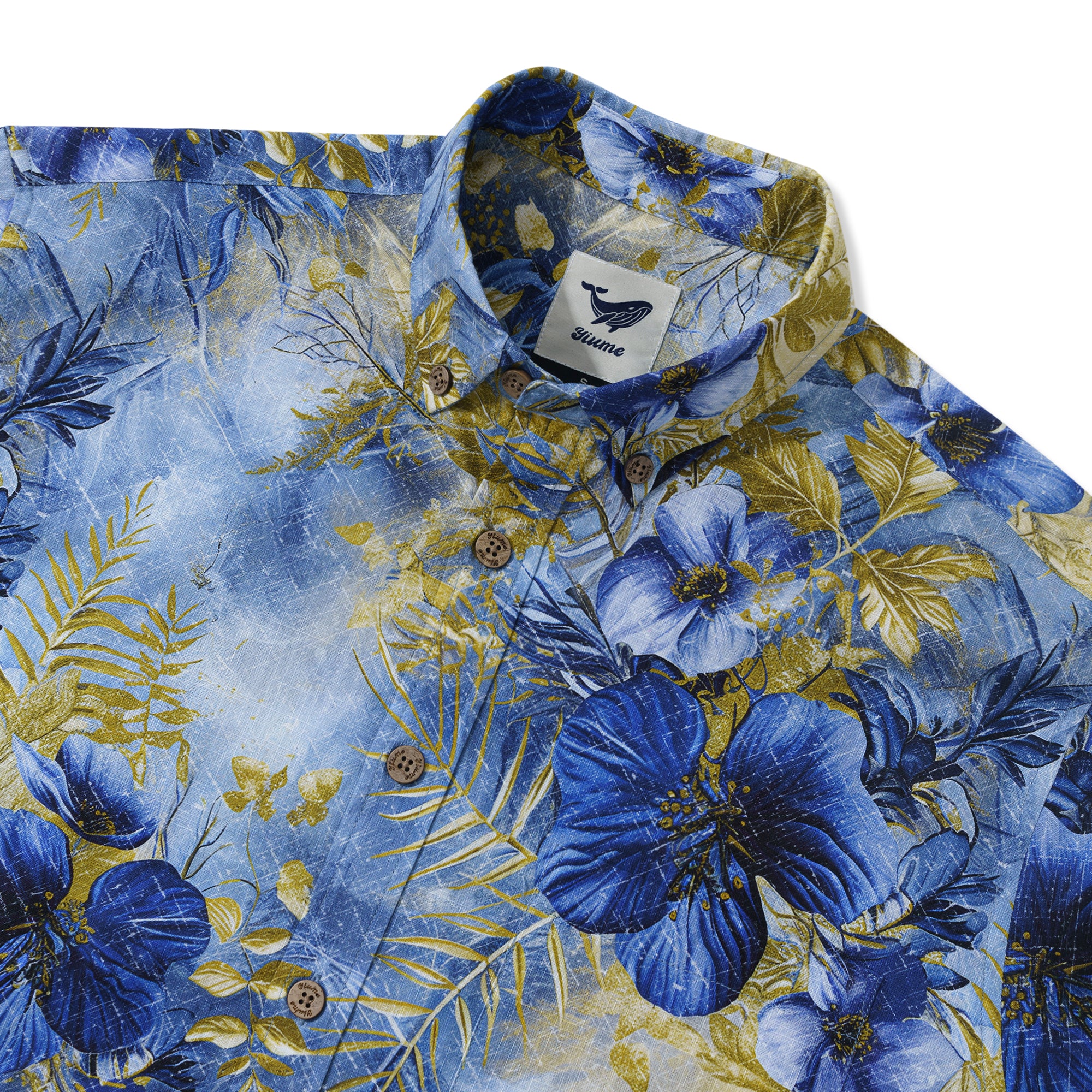 Chemise hawaïenne à manches longues pour hommes Aesthetism 100% coton Chemise Aloha à boutons