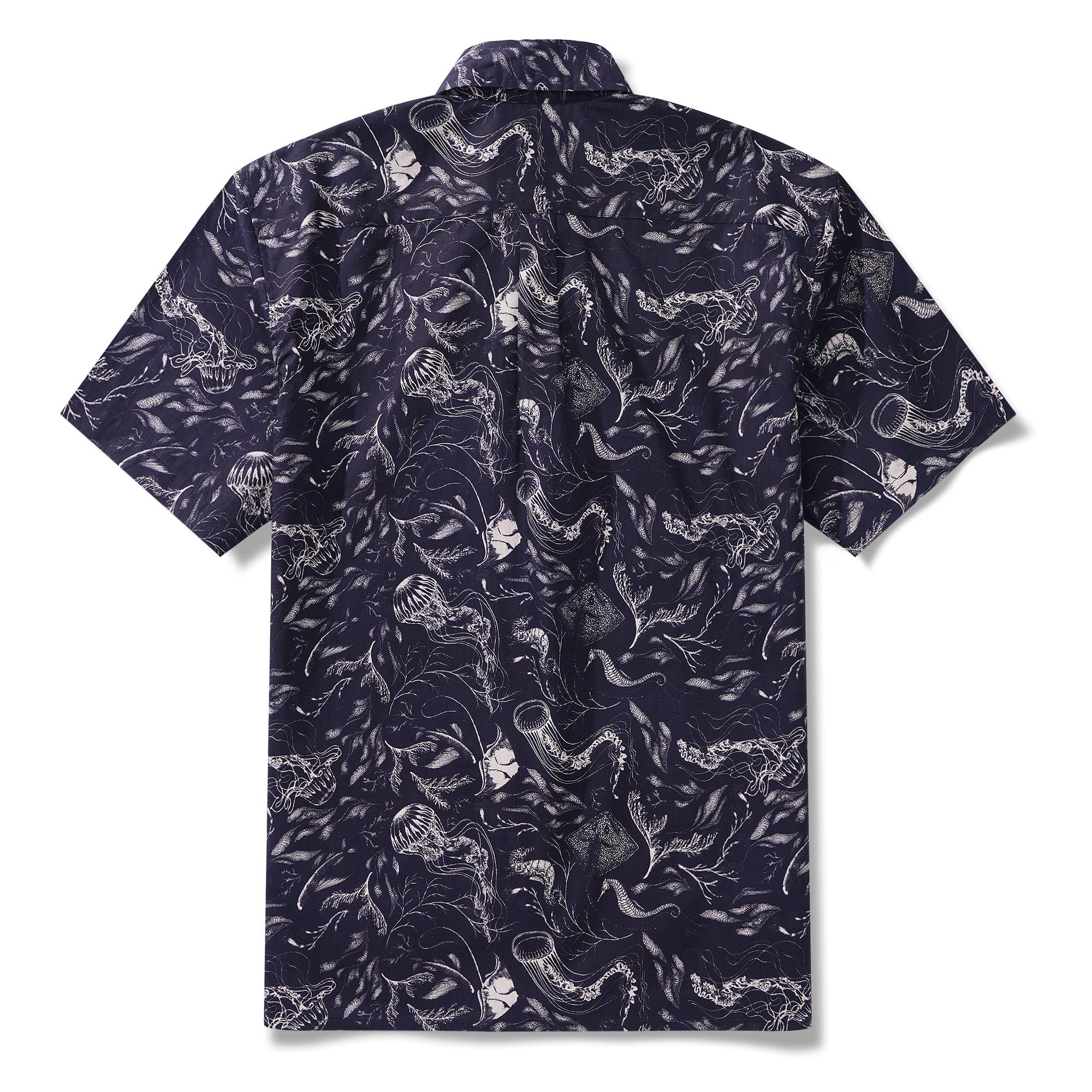 Chemise hawaïenne masculine à manches courtes à manches courtes 100% coton Aloha Deep - Sea Odyssey par Feanne