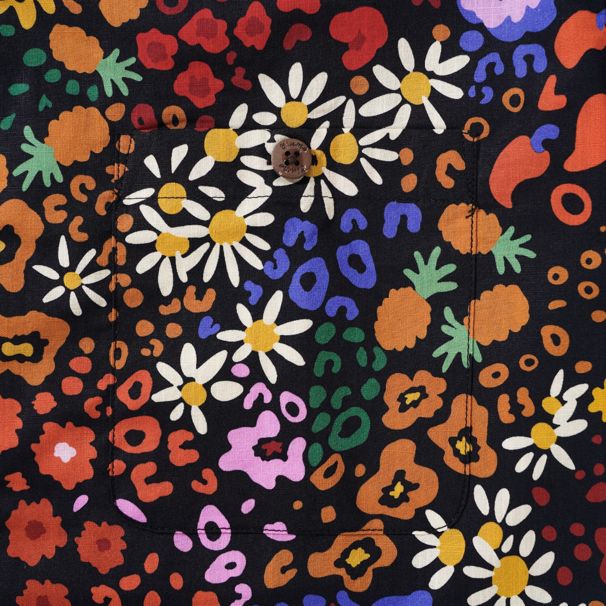 メンズハワイアンシャツ半袖キャンプカラー100％コットンブラックアロハミッドナイトブロッサムレオパードプリント