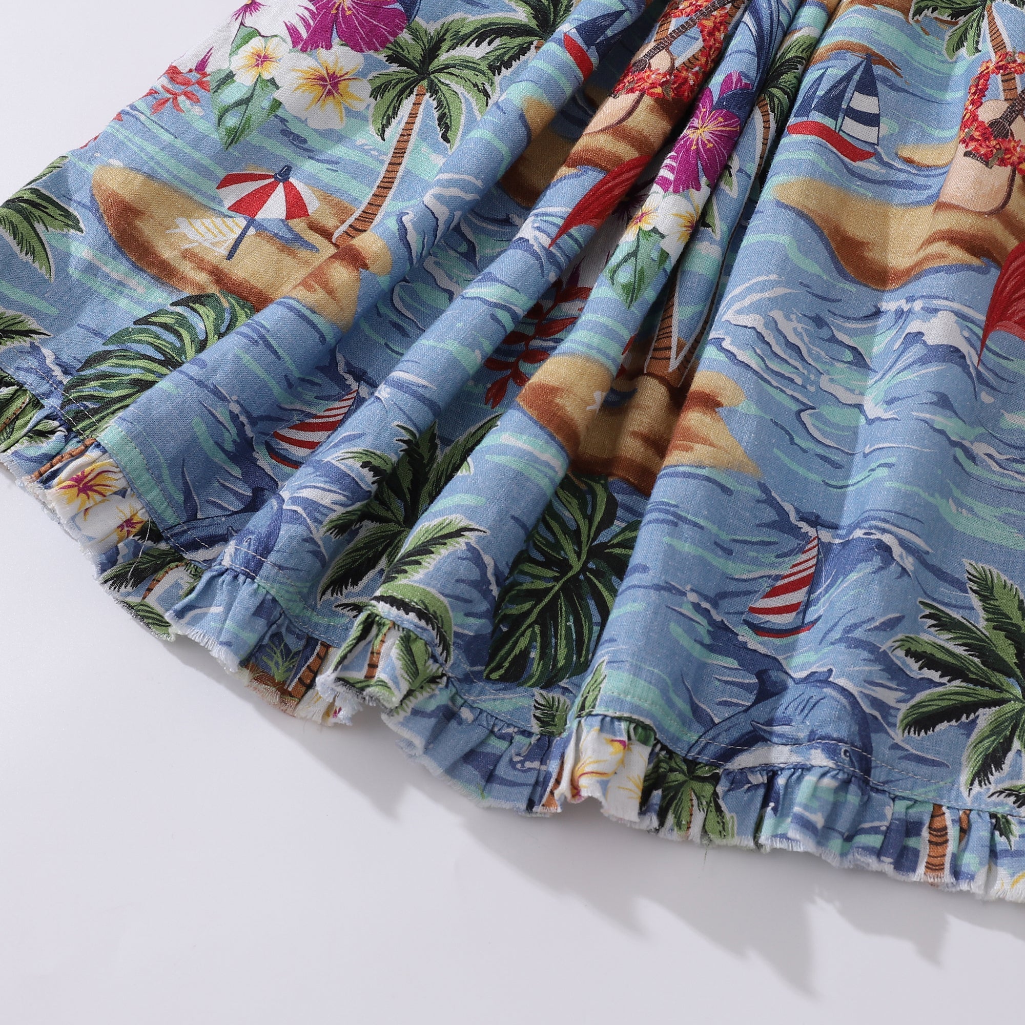 Hawaiian Dress For Women Summer Scenery V-Neck Dress Summer Scenery Dress