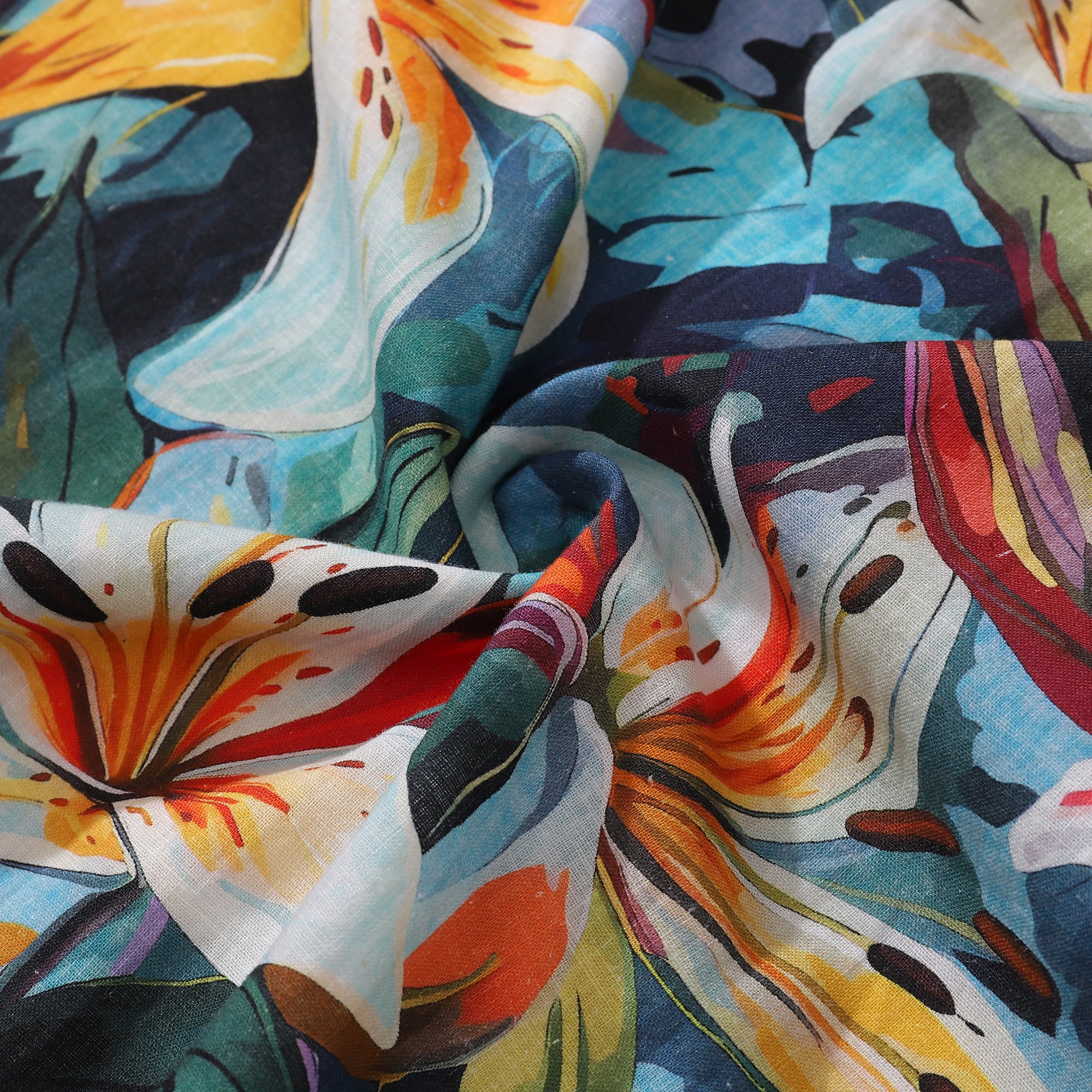 Hawaiian Dress For Women Tropical Vacation Dress Greenish Lily Flower V-Neck Dress Greenish Lily Flower Dress