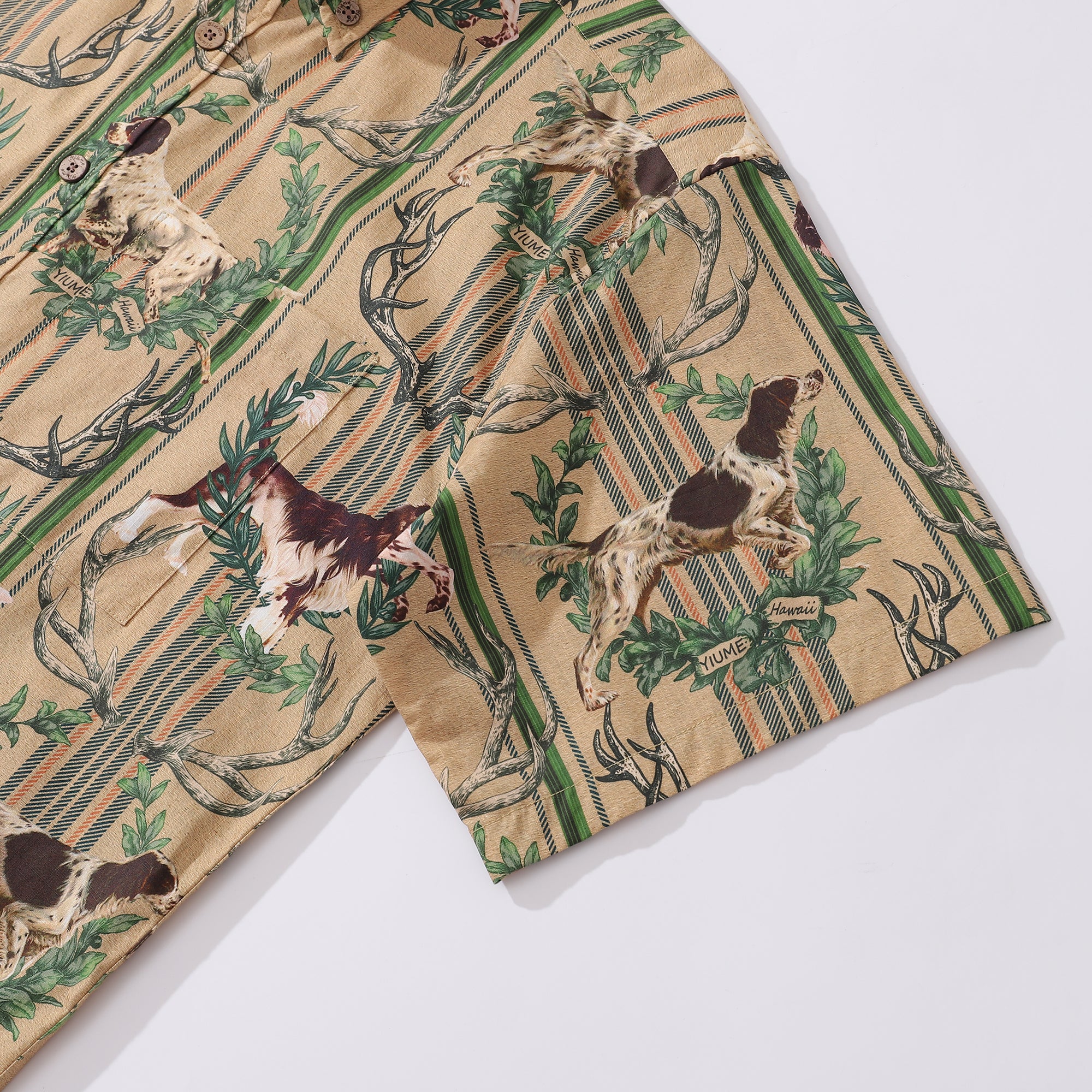 Hawaiian Shirt für Männer Sleuth Hound Button-down Shirt Kurzarm 100% Baumwollshirt