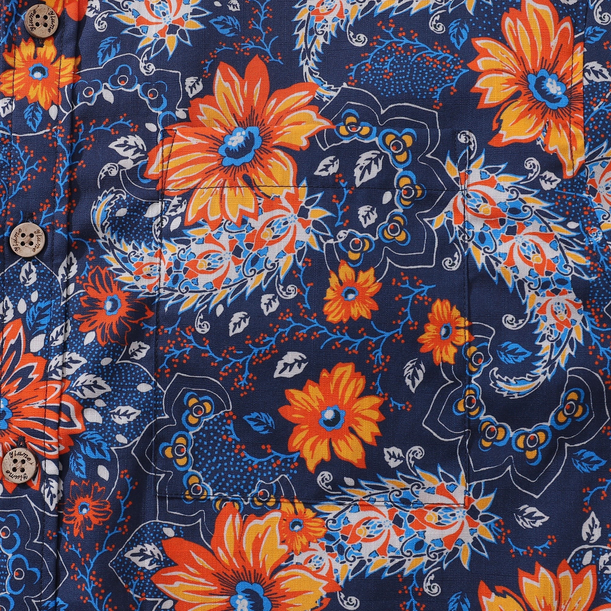 Hawaiian Shirt für Männer Sunset Garden Button-Down Shirt Kurzarm 100% Baumwolle Shirt