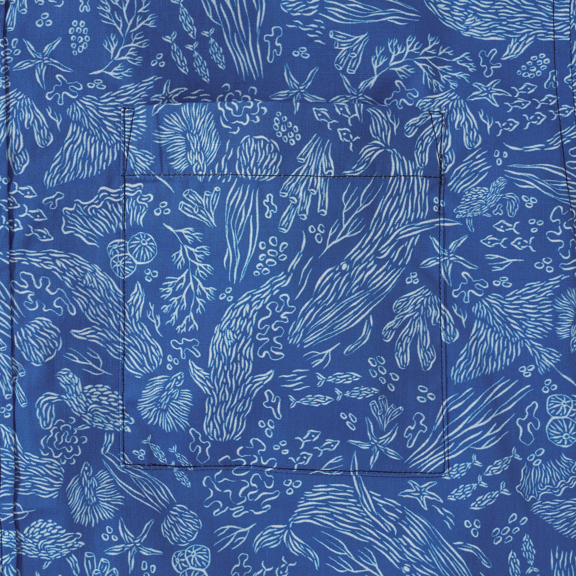 Herren-Hawaiian-Hemd Kurzarm-Button-Down 100% Baumwollblau Aloha All ist Wasser und Wasser ist alles von Circe Oropeza