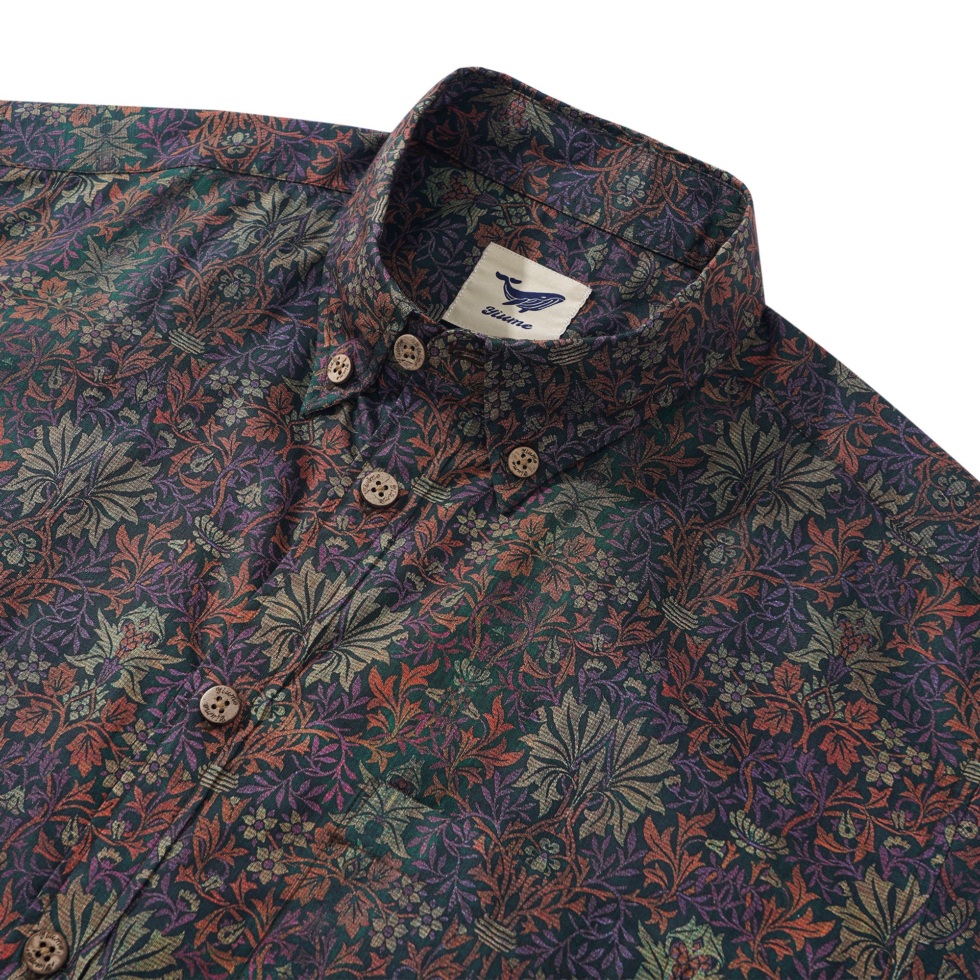 Morris Hawaiian Shirt Tropical For Men Short Sleeve Button-down 100% Cotton Vintage Aloha Shirt