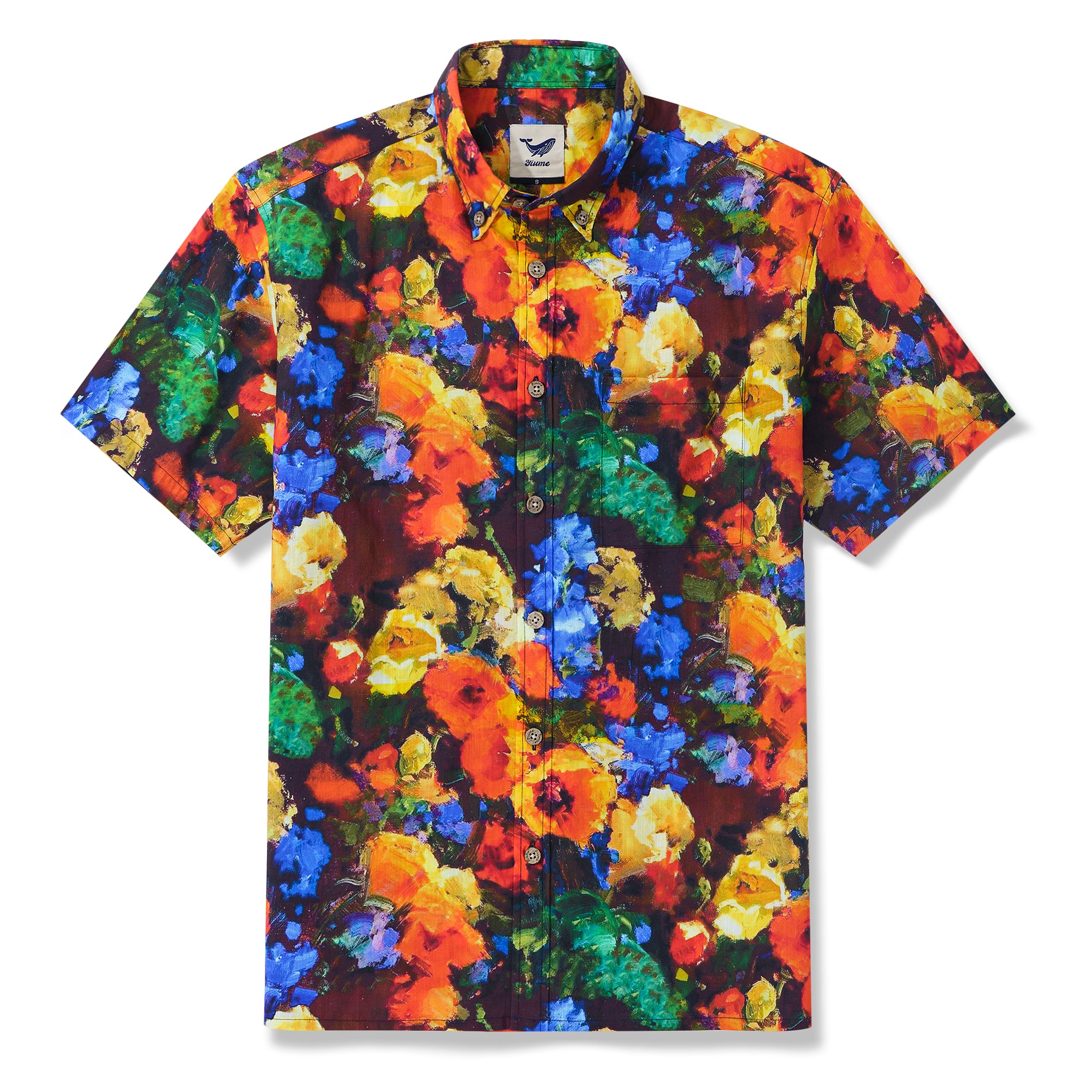 Chemise hawaïenne des années 1950 pour hommes Imprimé floral Chemise à boutons manches courtes 100 % coton Chemise Aloha