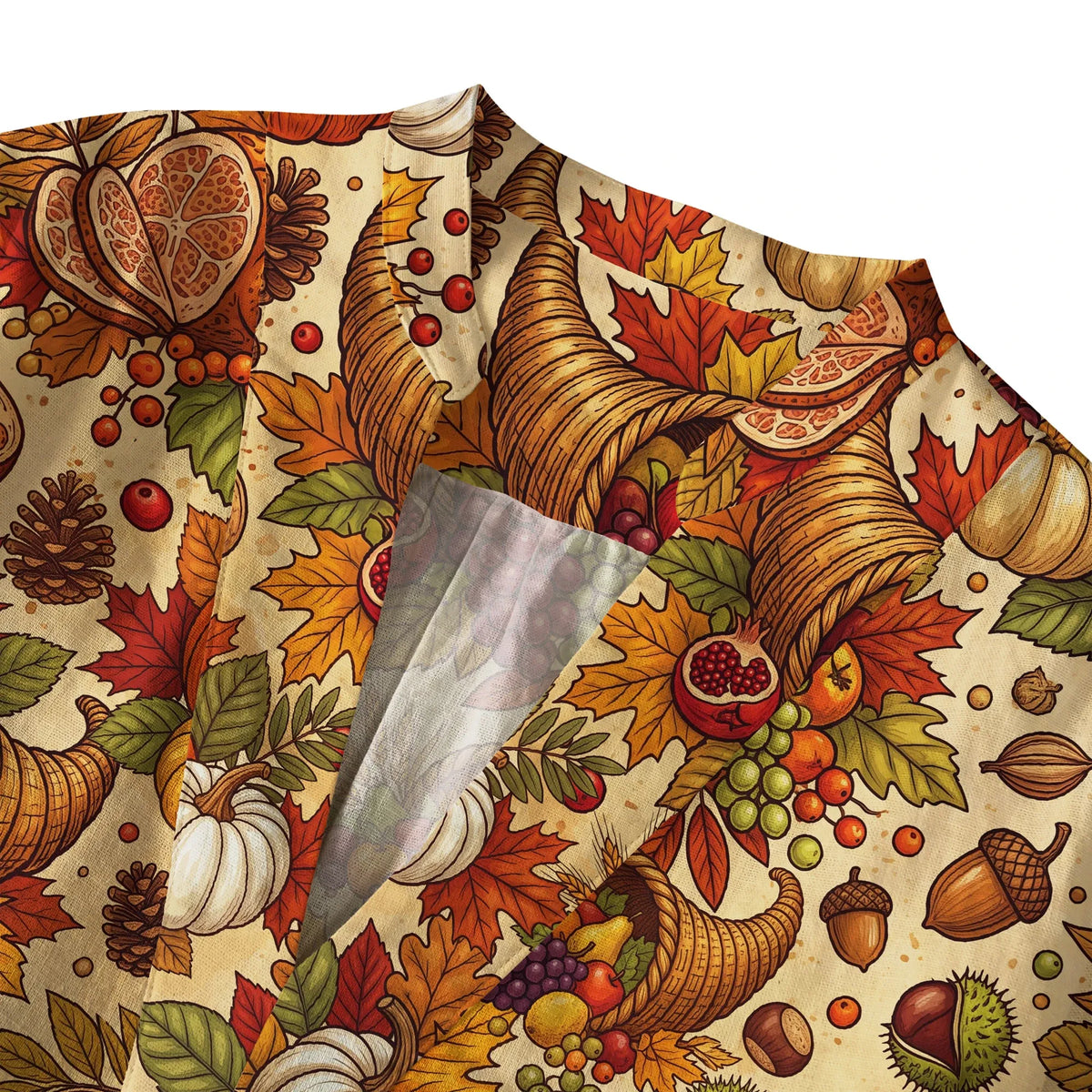 Orange 3/4 Sleeve V-Neck Blouse for Women